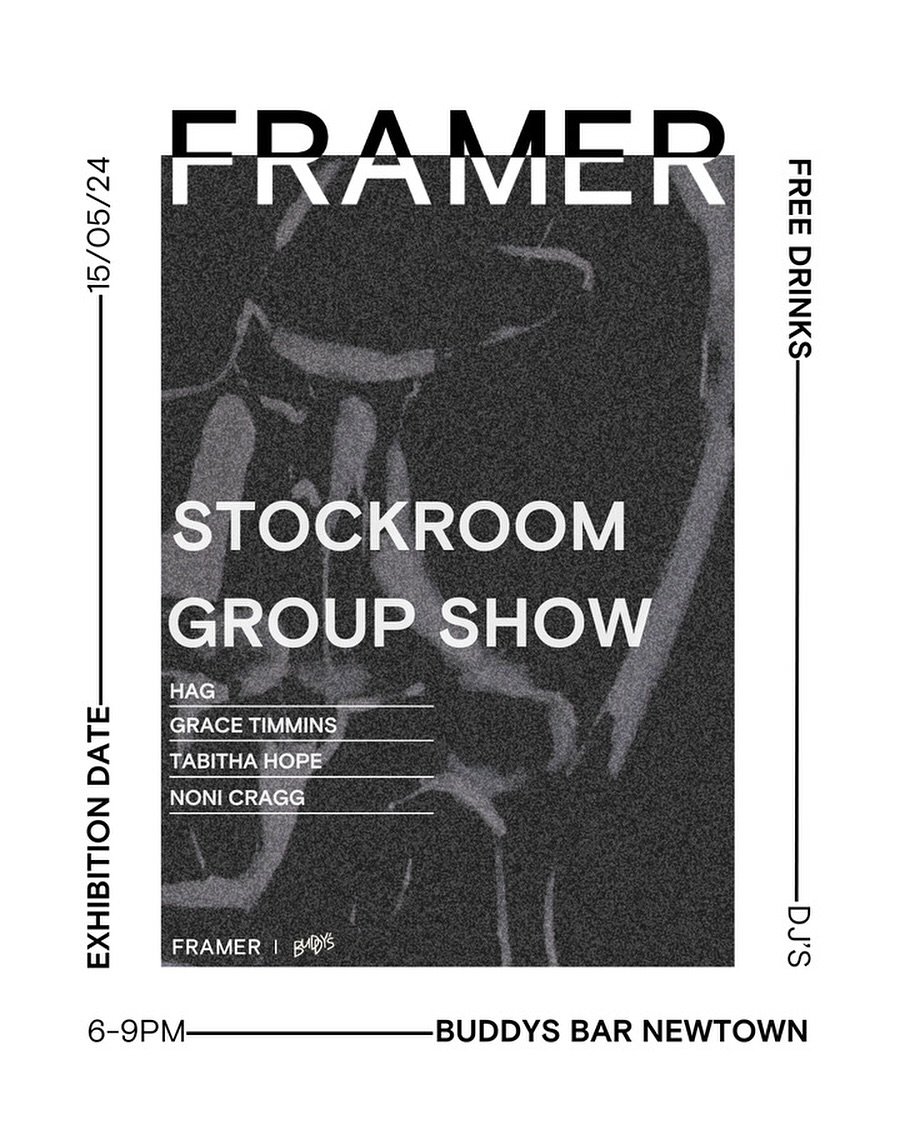 This Wednesday stop by @buddysnewtown from 6-9pm. Group show by @drink.framer, the perfect mid week spice. I&rsquo;ll be displaying some artworks also 🫶