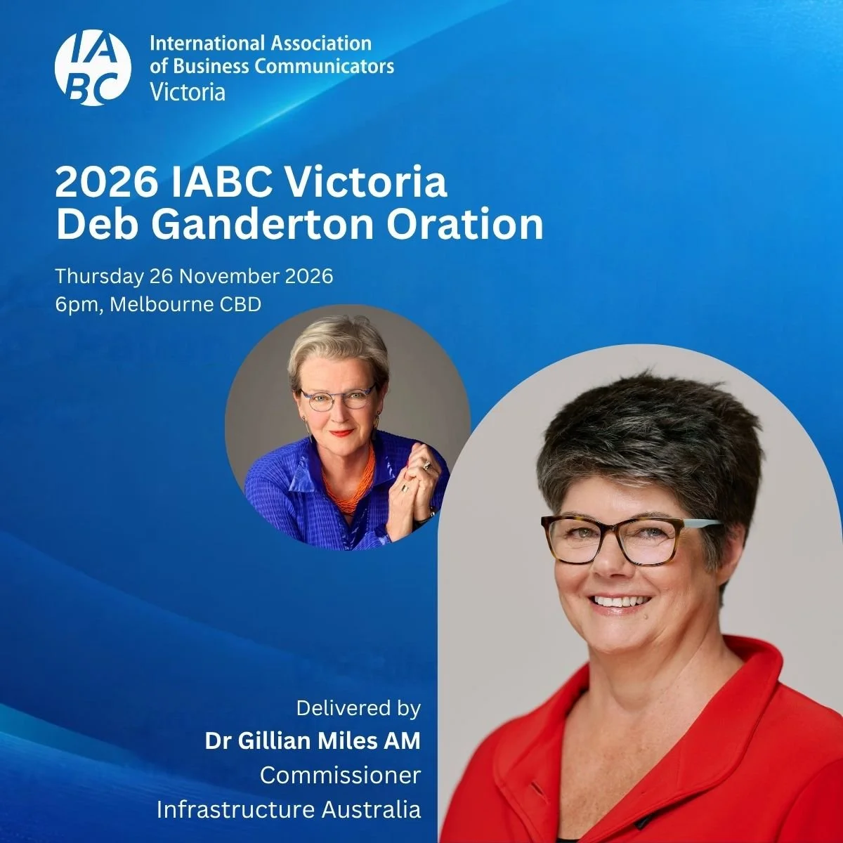 Your invitation to the 2026 Deb Ganderton Oration