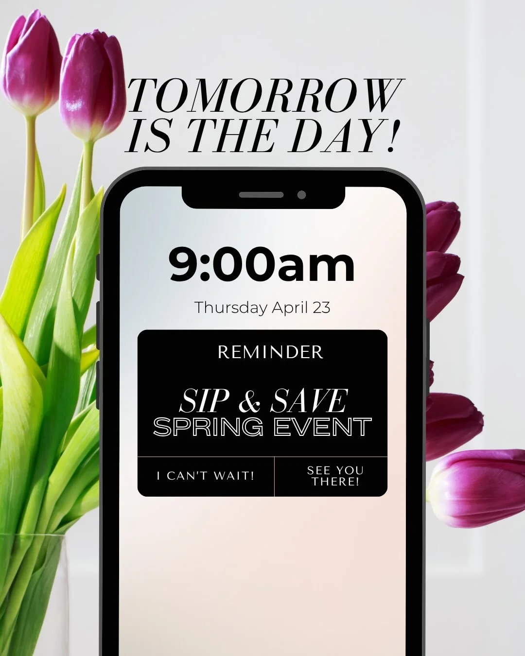 Okay quick reminder because I KNOW how busy life gets&hellip;
Our Spring Event is happening April 23rd from 9&ndash;5.

If you&rsquo;ve been:
&ndash; thinking about tox
&ndash; needing to restock skincare
&ndash; curious about treatments

This is the