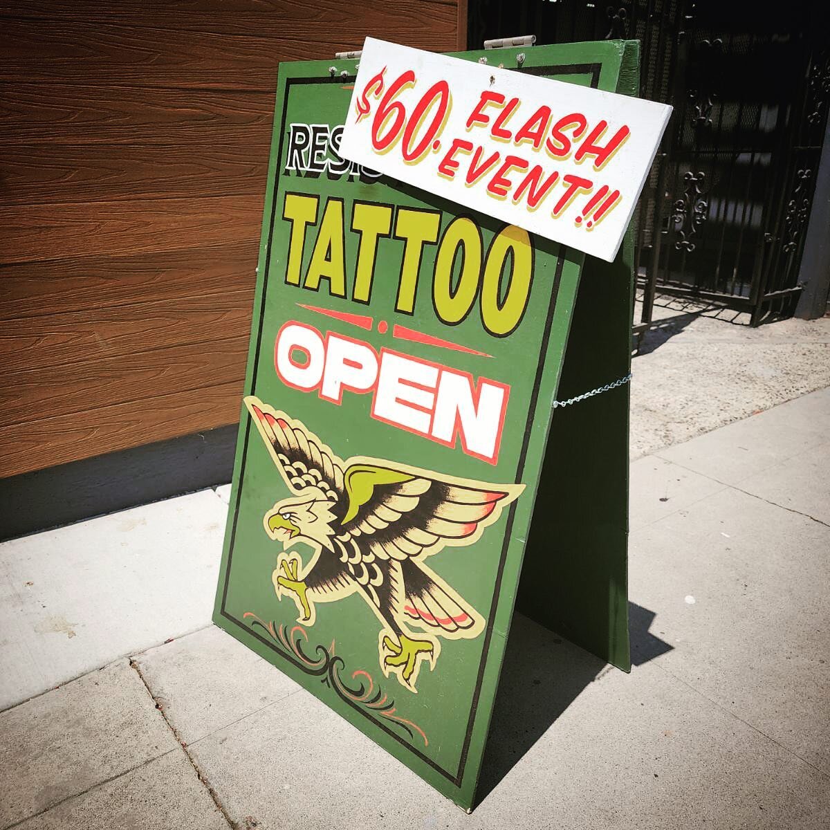 Hey kids,  it's the last 3 days of our inflation-busting flash event. Until Sunday, 60 dollar flash tattoos off the flash sheets. Don't miss out on adding to your tattoo collection.  And you virgins, don't wake up Monday,  still with no tattoos.  Joi