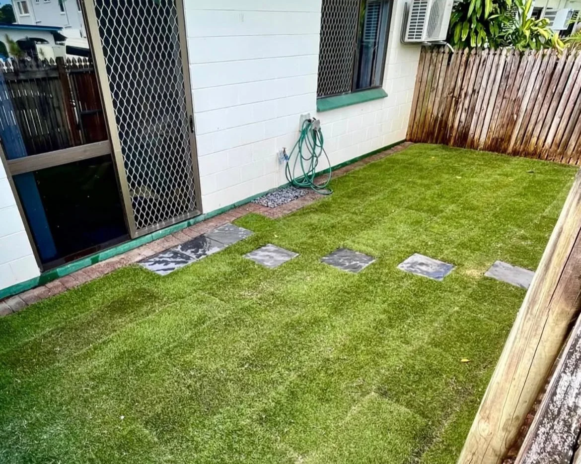 Turf install by Local Dad Lawn & Garden in Yorkeys Knob, Cairns