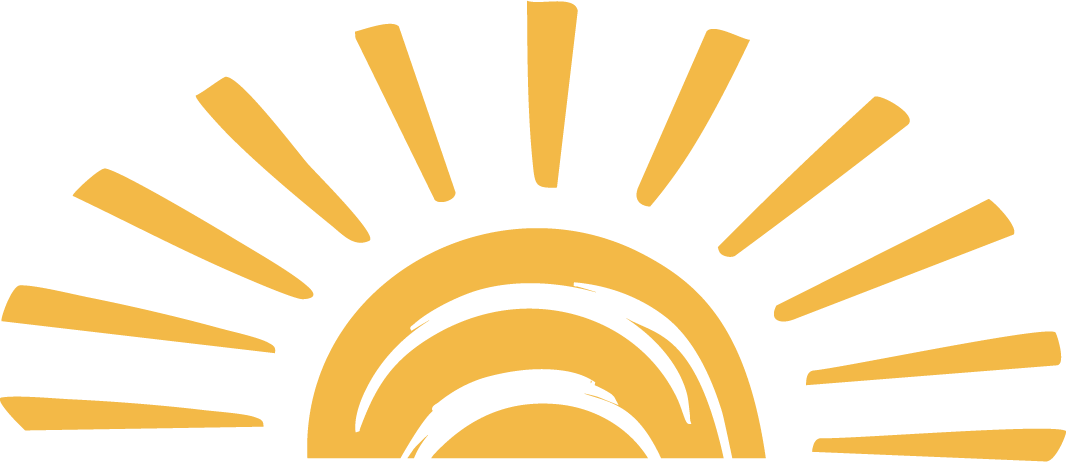 Stylized yellow sun with rays extending outward