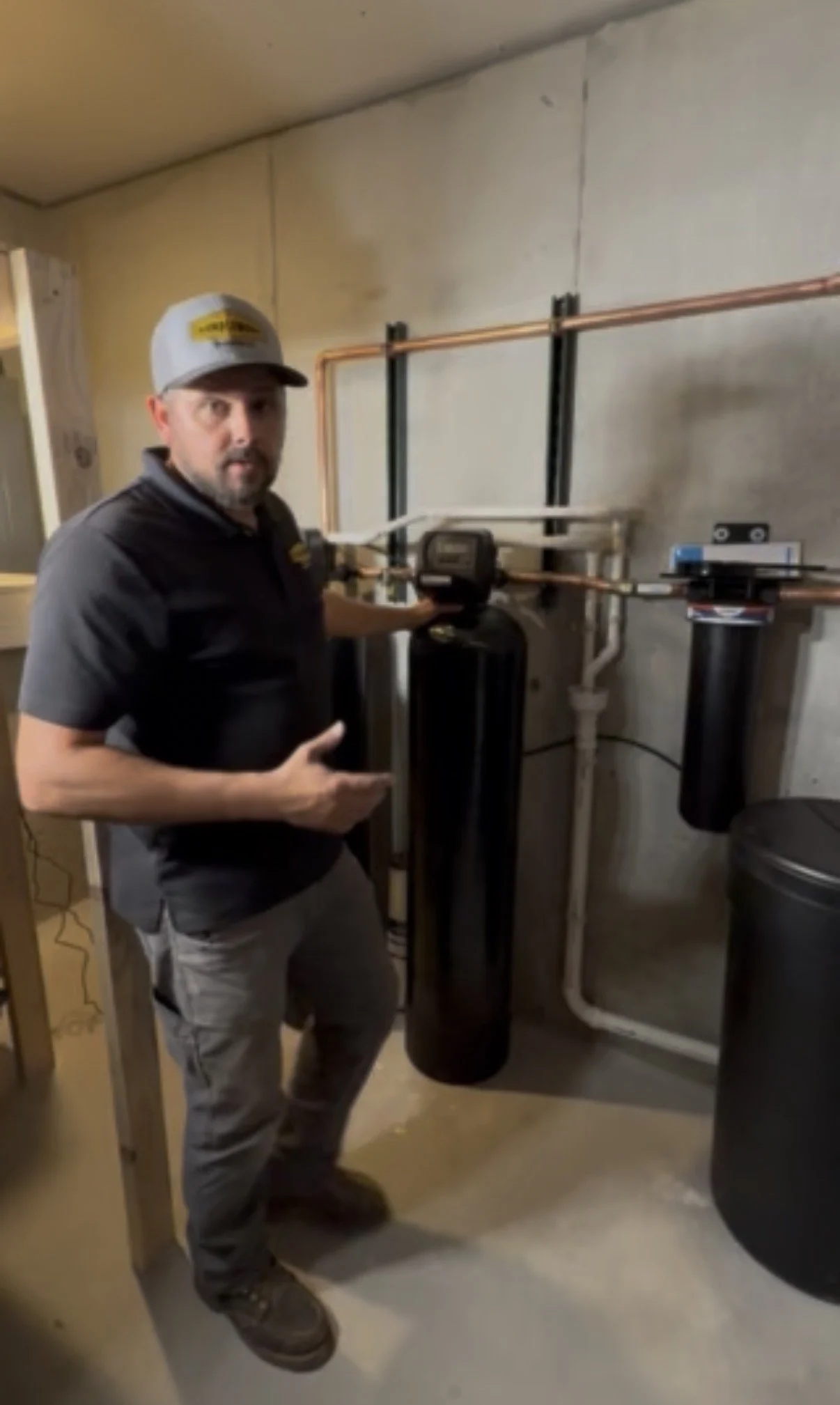 master plumber and owner mike hancock explaining water quality and the importance of water softeners to your home.
