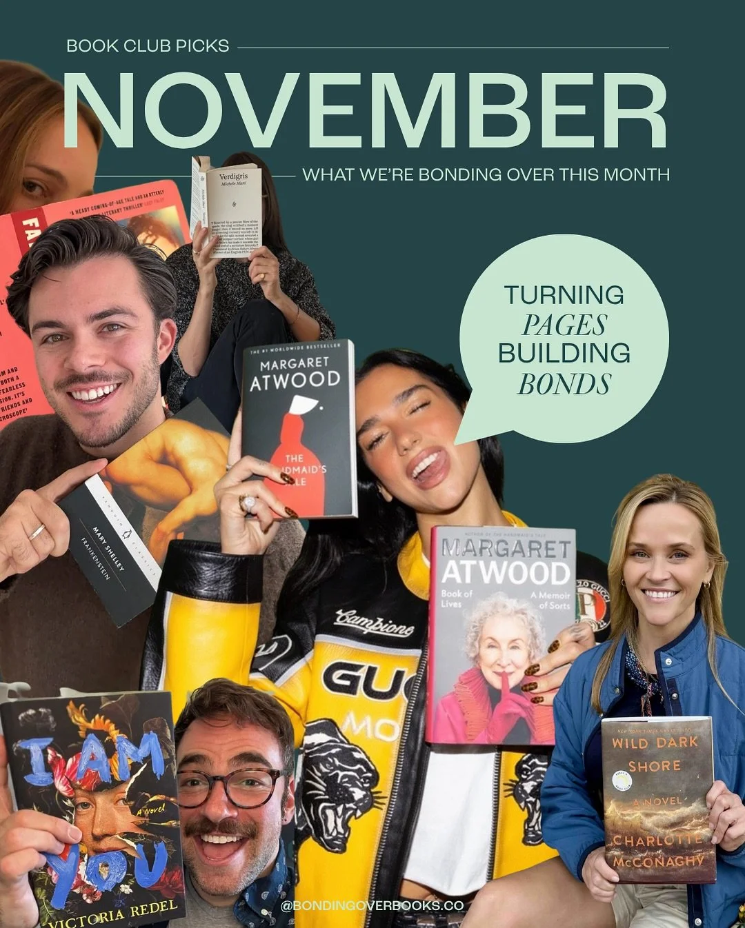 NOVEMBER BOOK CLUB PICKS ARE HEREEE!! While we&rsquo;re still waiting on a few more to drop, we couldn&rsquo;t wait to share what some of our favorite clubs are reading this month. 

Throwing it back to Handmaid&rsquo;s Tale and Frankenstein, and wel