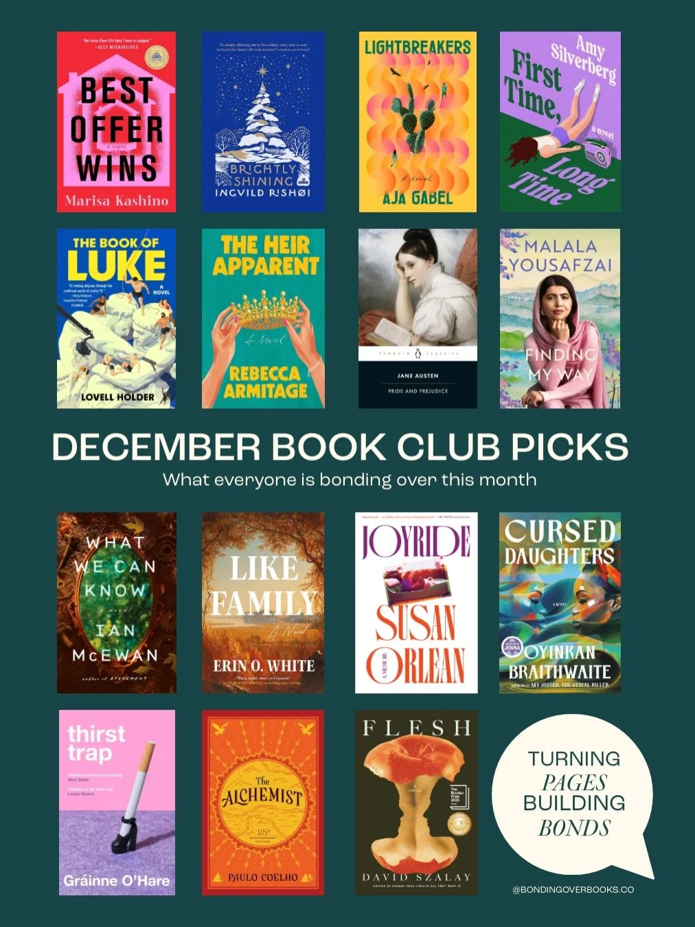how are we already through the first week of december?! the clubs have spoken and books are officially chosen for the last meeting of the year&hellip; meet your DECEMBER BOOK CLUB PICKS!

we want to know: will you be reading along with any celeb or c