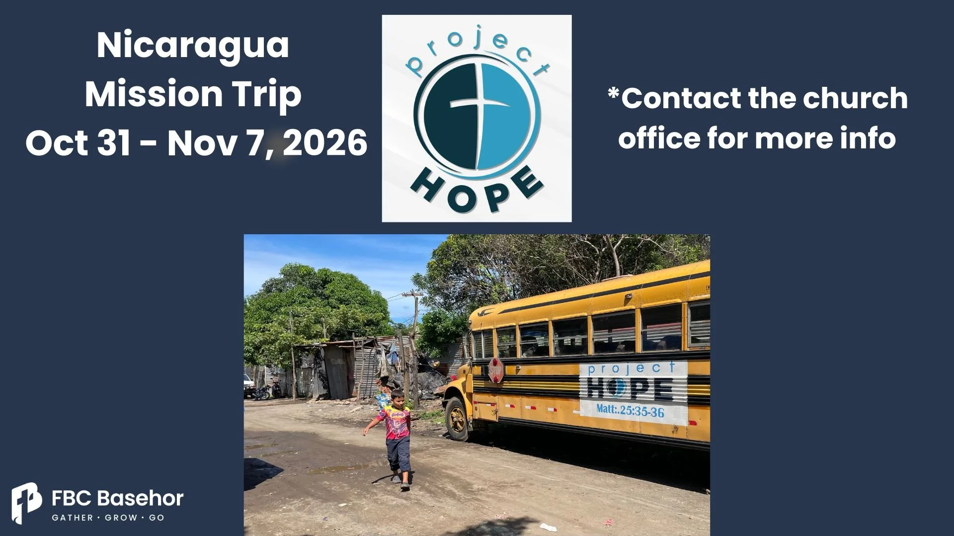 Nicaragua Mission Trip November 2026
