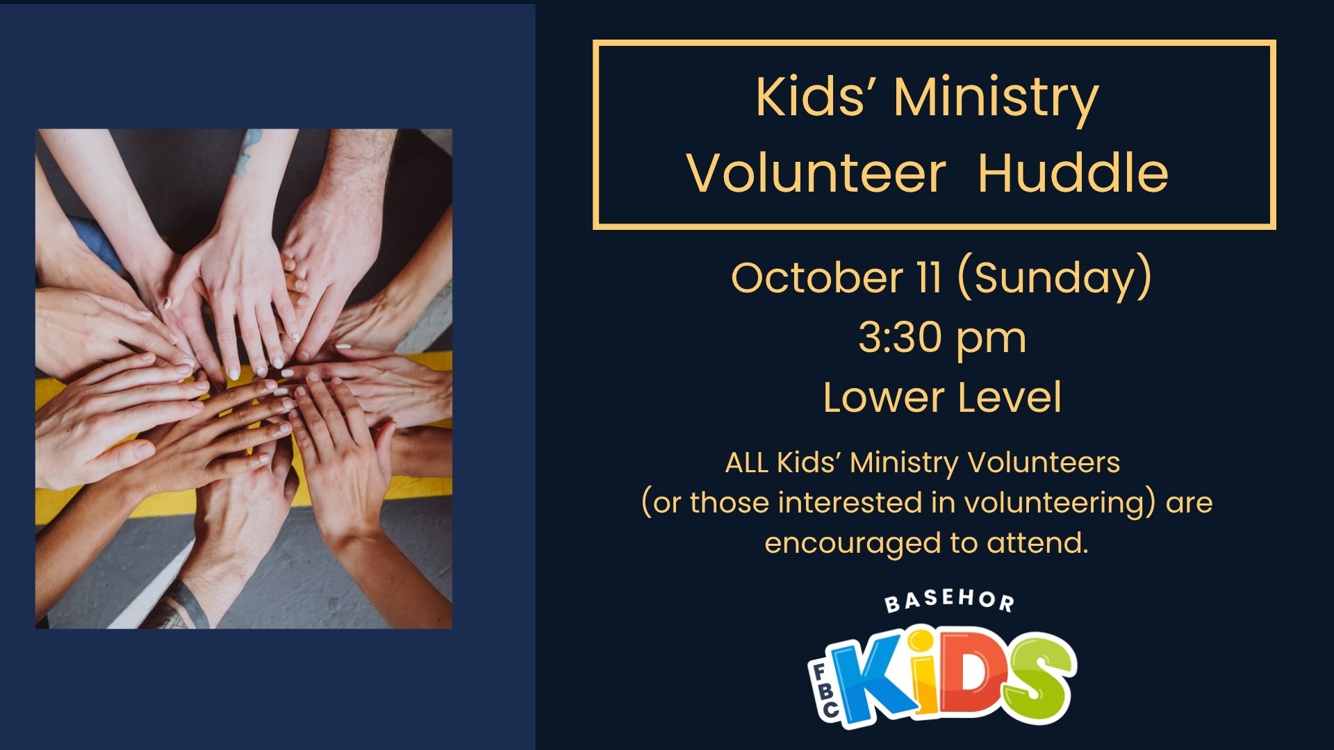 Kids’ Ministry Volunteer Huddle