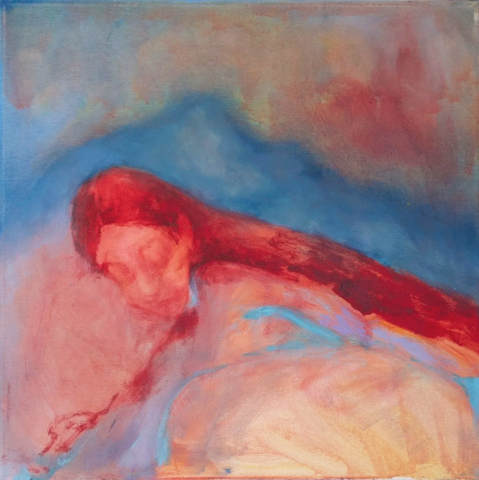 "Red Mountain" 2026, oil and acrylic on canvas,