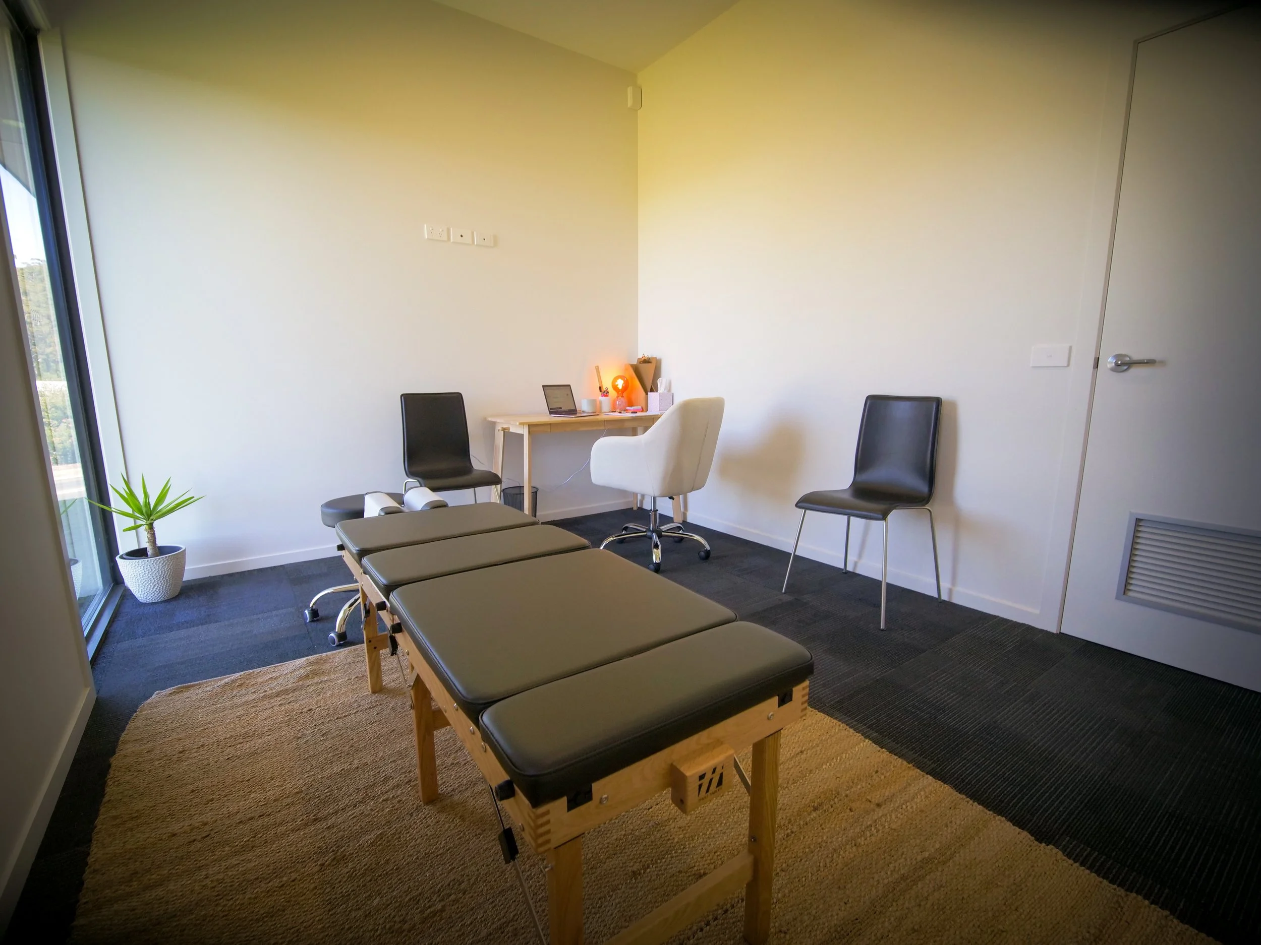 The Chiro Hut - Tura Beach. Private Consultation room. Chiropractor
