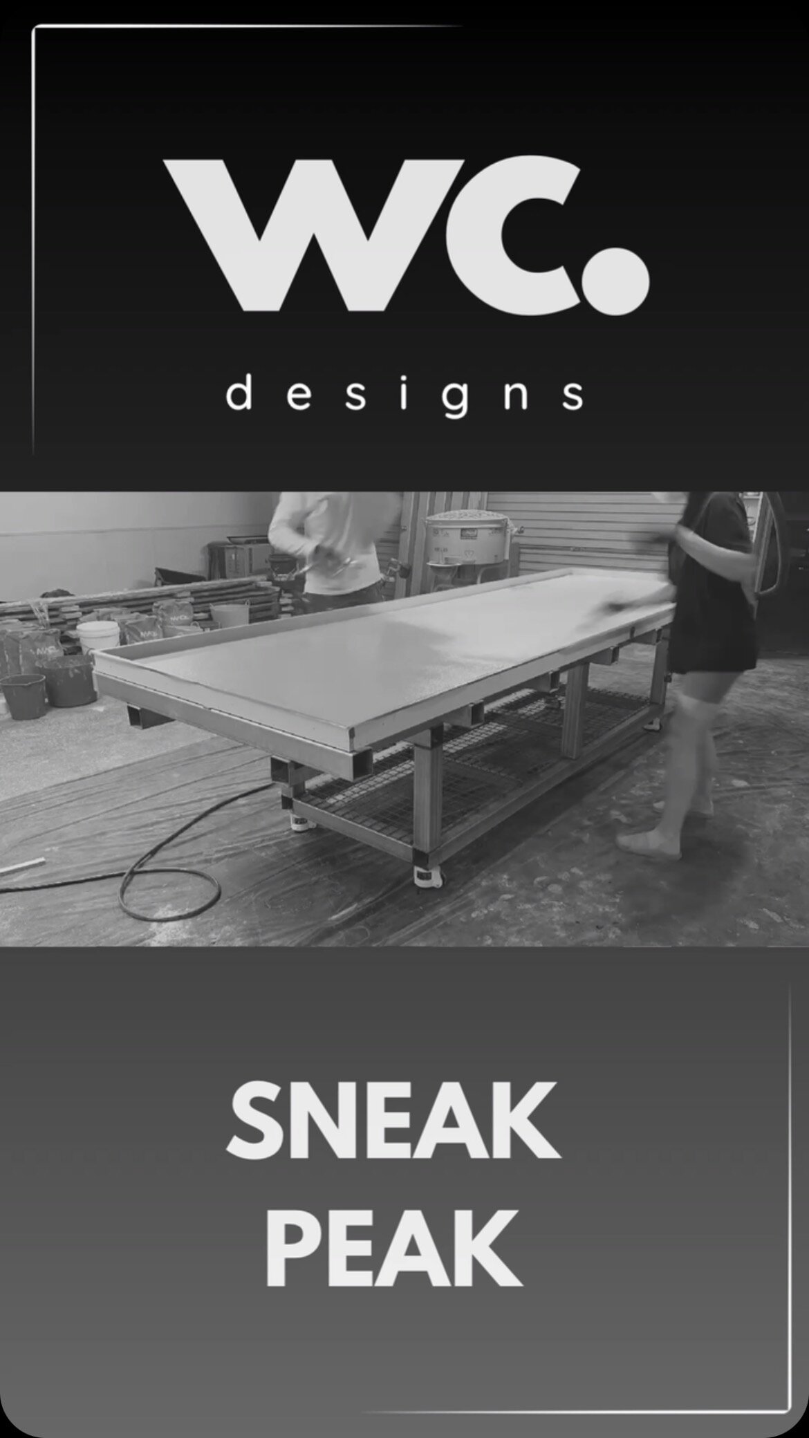 Behind the scenes: Witness the mesmerizing process of pouring silica-free concrete for a bespoke dining table, 3.6m x 1.2m. Crafting masterpieces one pour at a time. 🛠️🌊 #ConcreteCraft #SilicaFreePour #concrete #silicafree #bespoke #handmade #gfrc