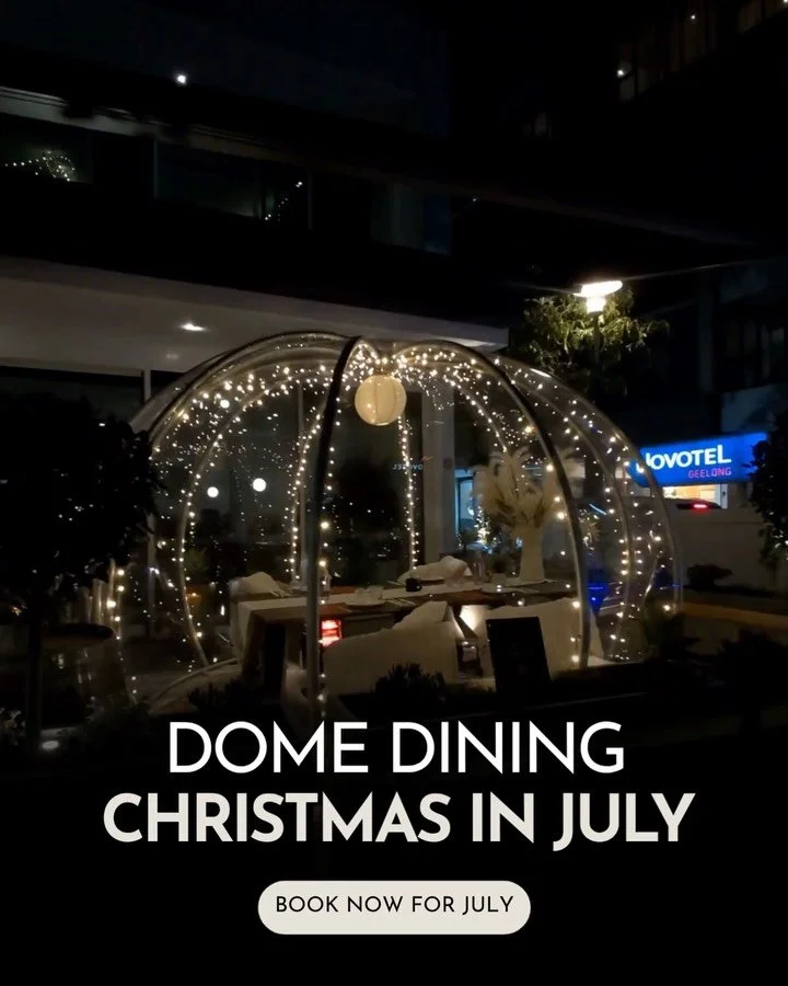 Who says you have to wait until December for Christmas? 🎄✨

This July, our Dome Dining experience is getting a festive makeover as part of Tastes of Greater Geelong @cityofgreatergeelong @eventsgeelong 

Step inside your own heated Christmas-themed 