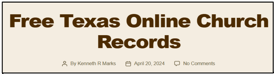 Texas Catholic Church Records