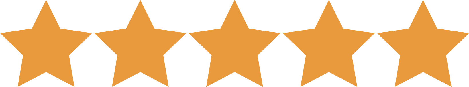 Five gold stars in a row 