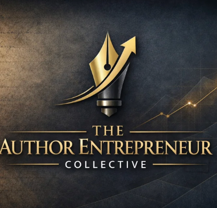 Logo featuring a gold quill with an upward arrow, text reads 'The Author Entrepreneur Collective'.