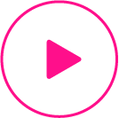 Pink play button icon with pink outline