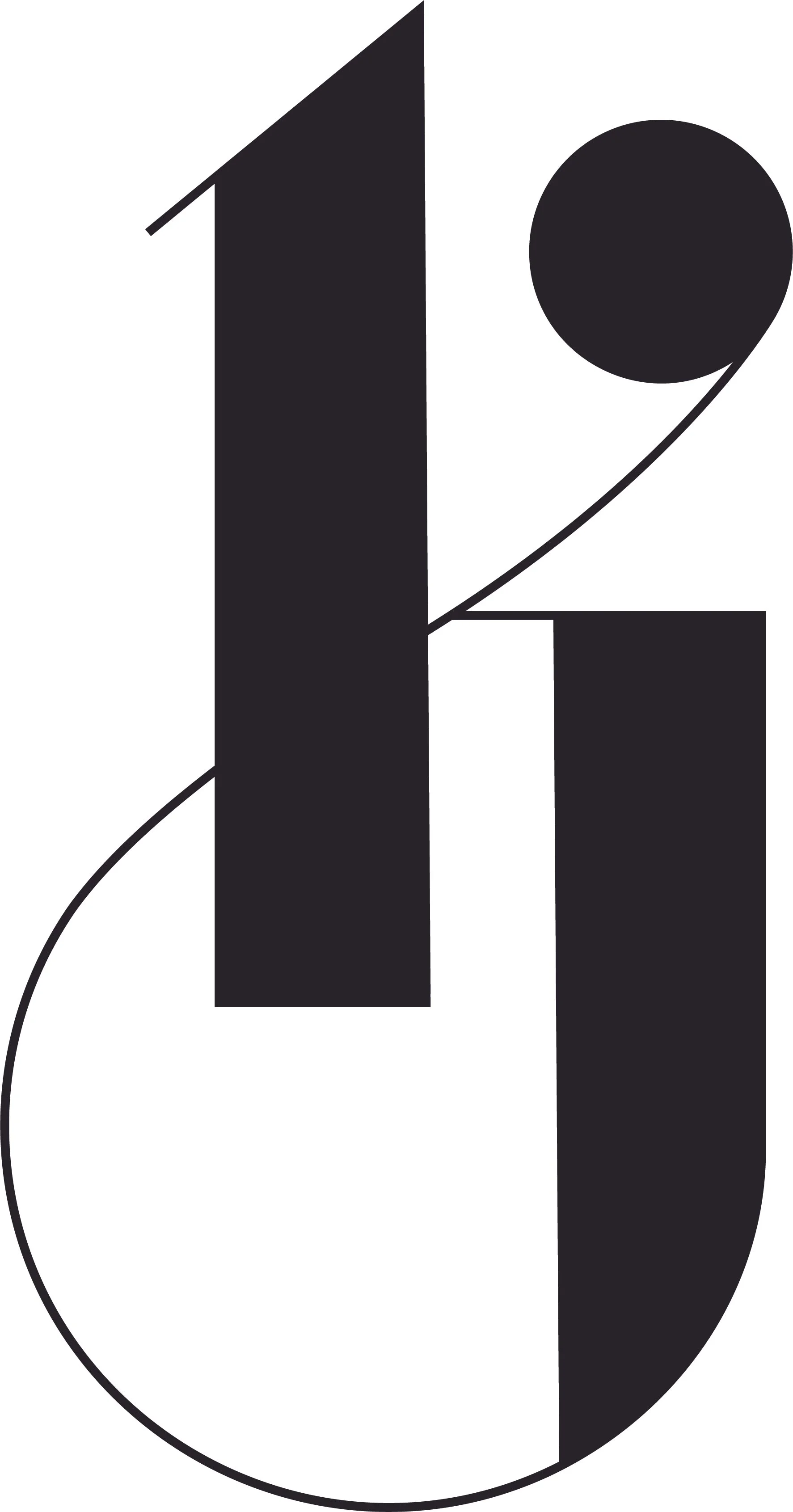 Black stylized number 1 and 9 with curved supporting lines on a white background.