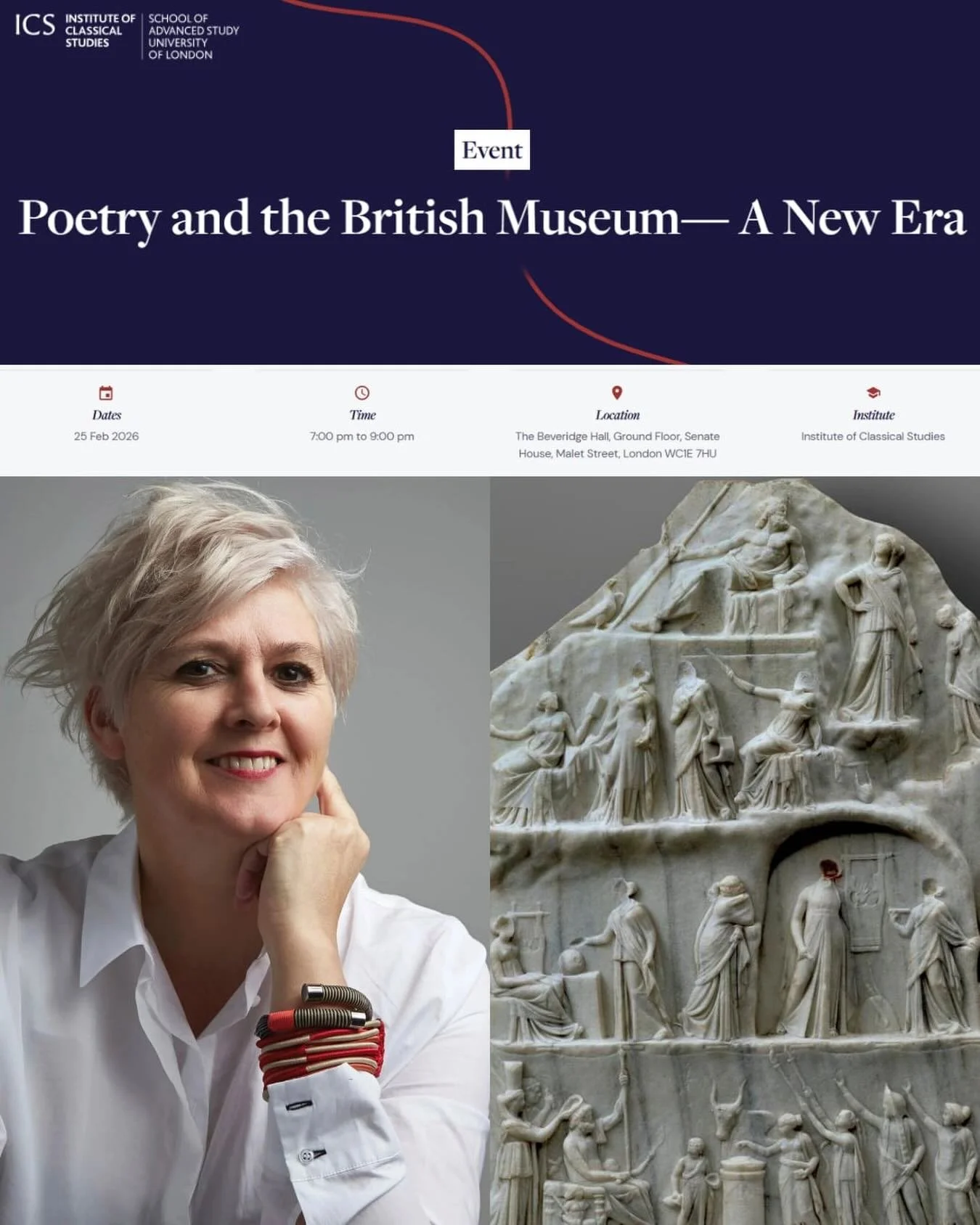 Poetry and the British Museum&mdash; A New Era

If you&rsquo;re in London on the 25th of Feb, there are free tickets available to attend this exciting reading at the British Museum as part of &ldquo;The Ancient Mediterranean and the British Museum - 