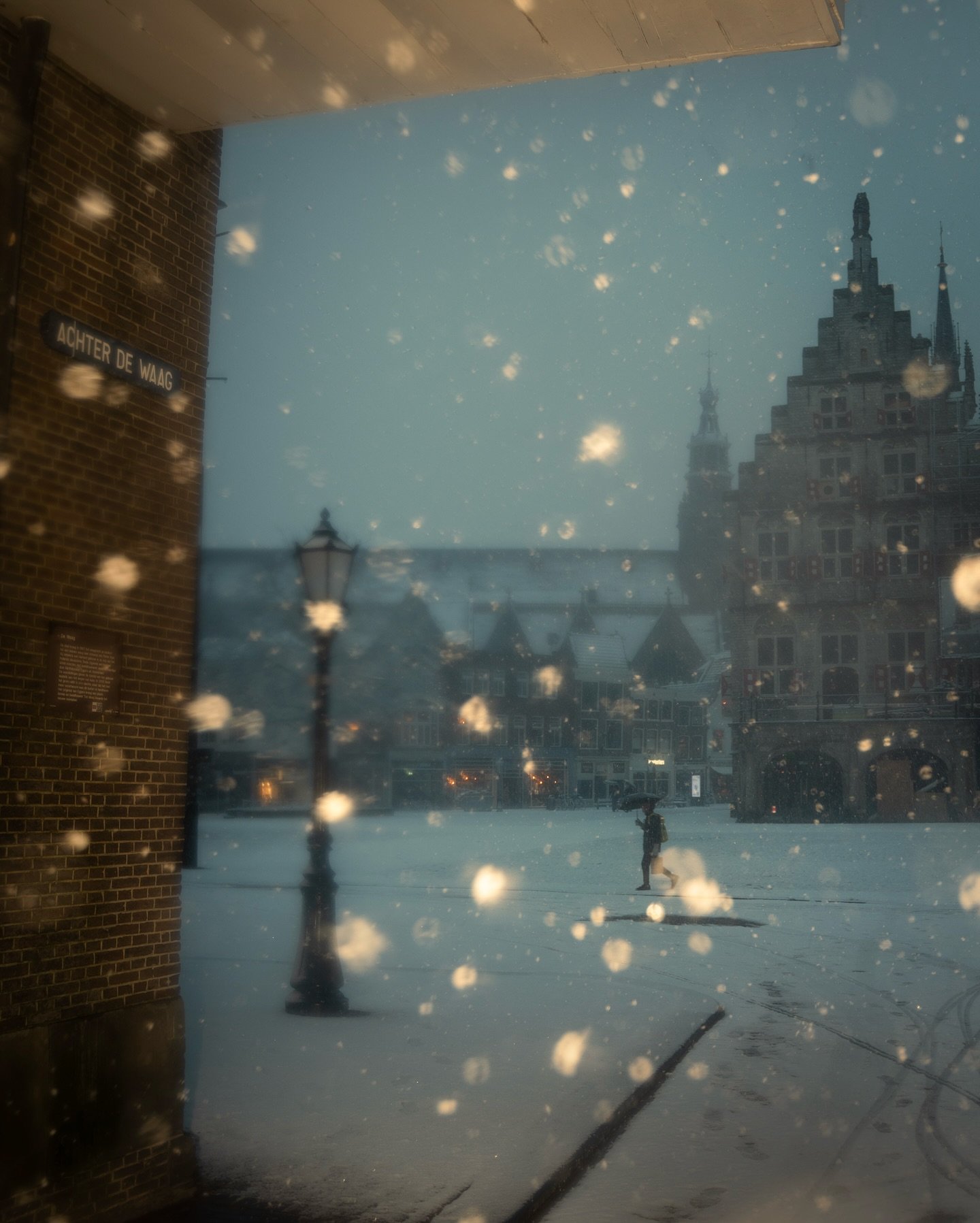 Last night&rsquo;s snow storm in the beautiful city of Gouda.