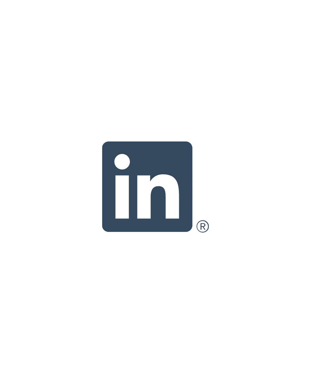 LinkedIn logo centered on a black background.