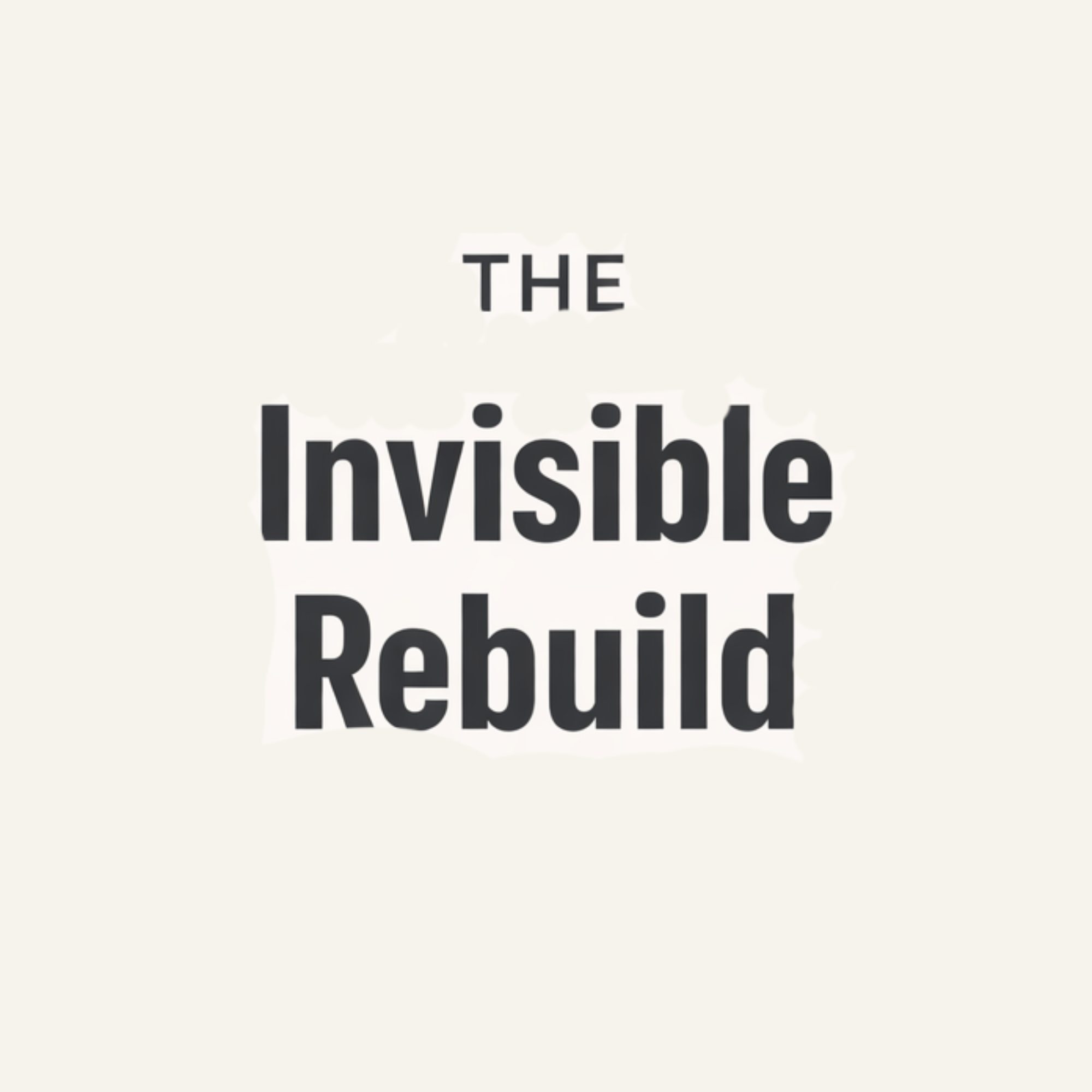 Text reading 'The Invisible Rebuild' on a light background.