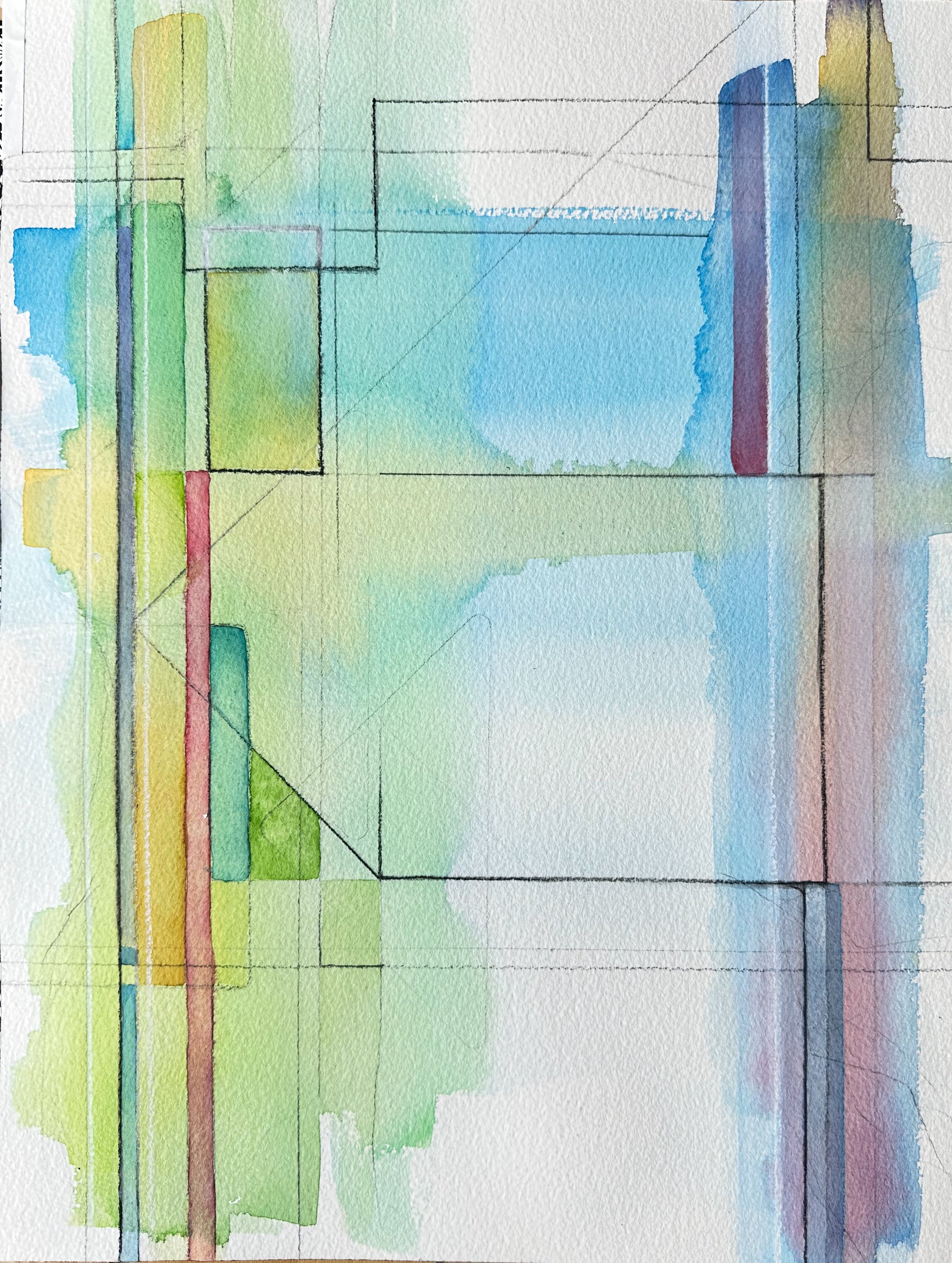 UNTITLED XII
gouache, transparent watercolor, graphite, watercolor pencil on paper