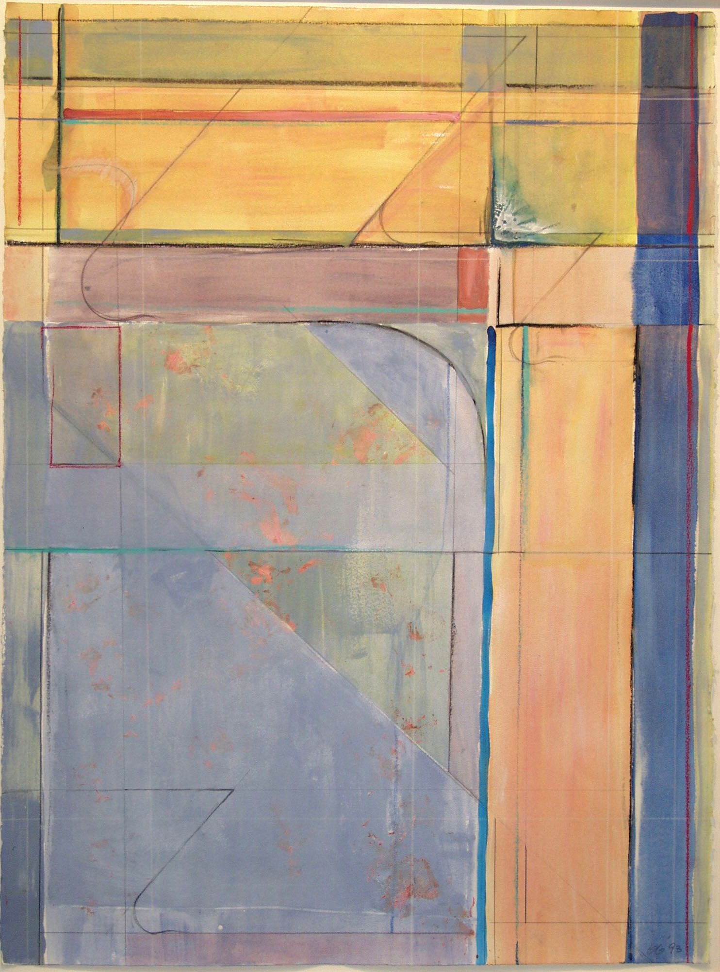 AERIAL VIEW acrylic polymers, graphite, crayon on paper