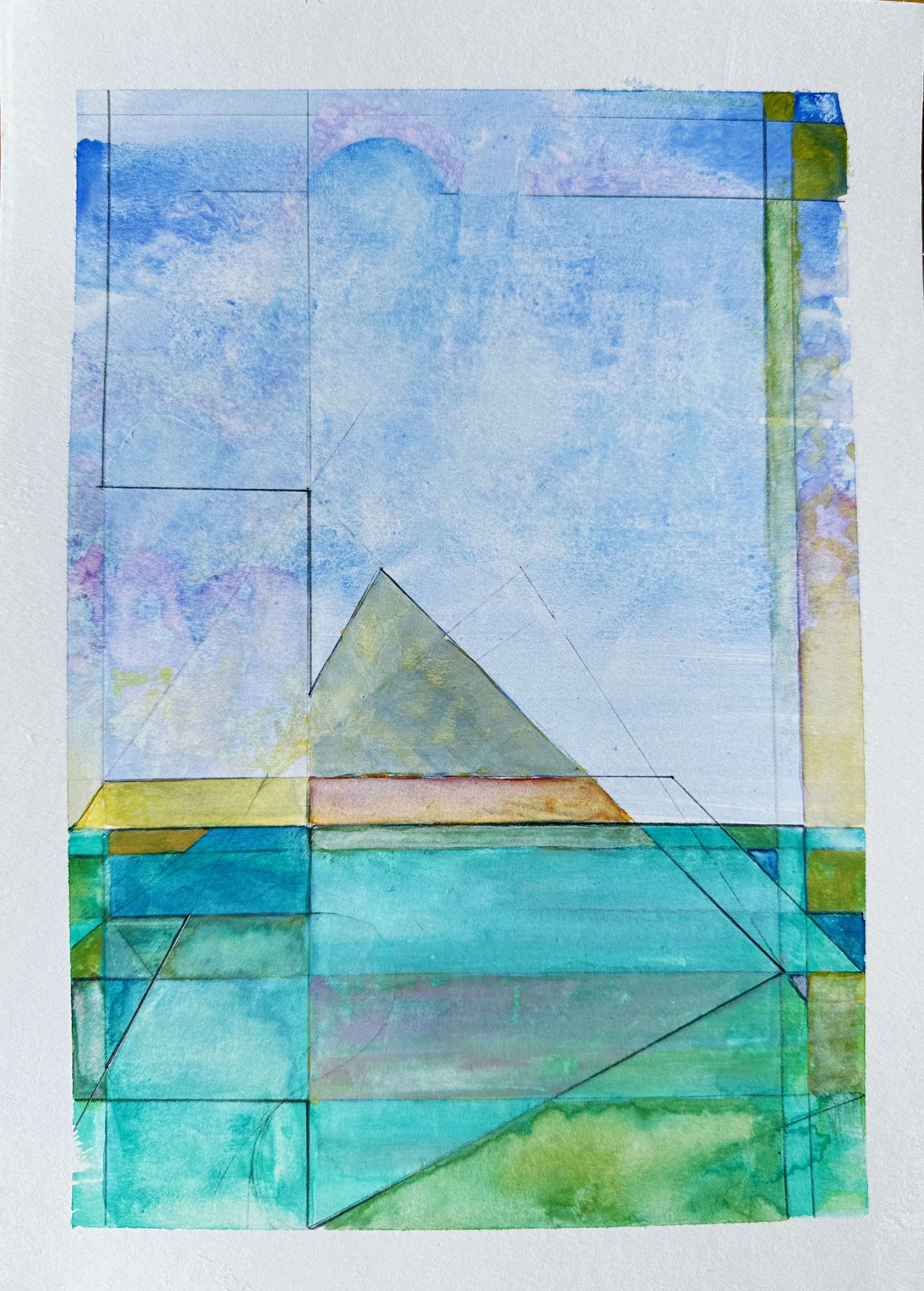 CLOUD gouache, transparent watercolor, graphite, watercolor pencil on paper