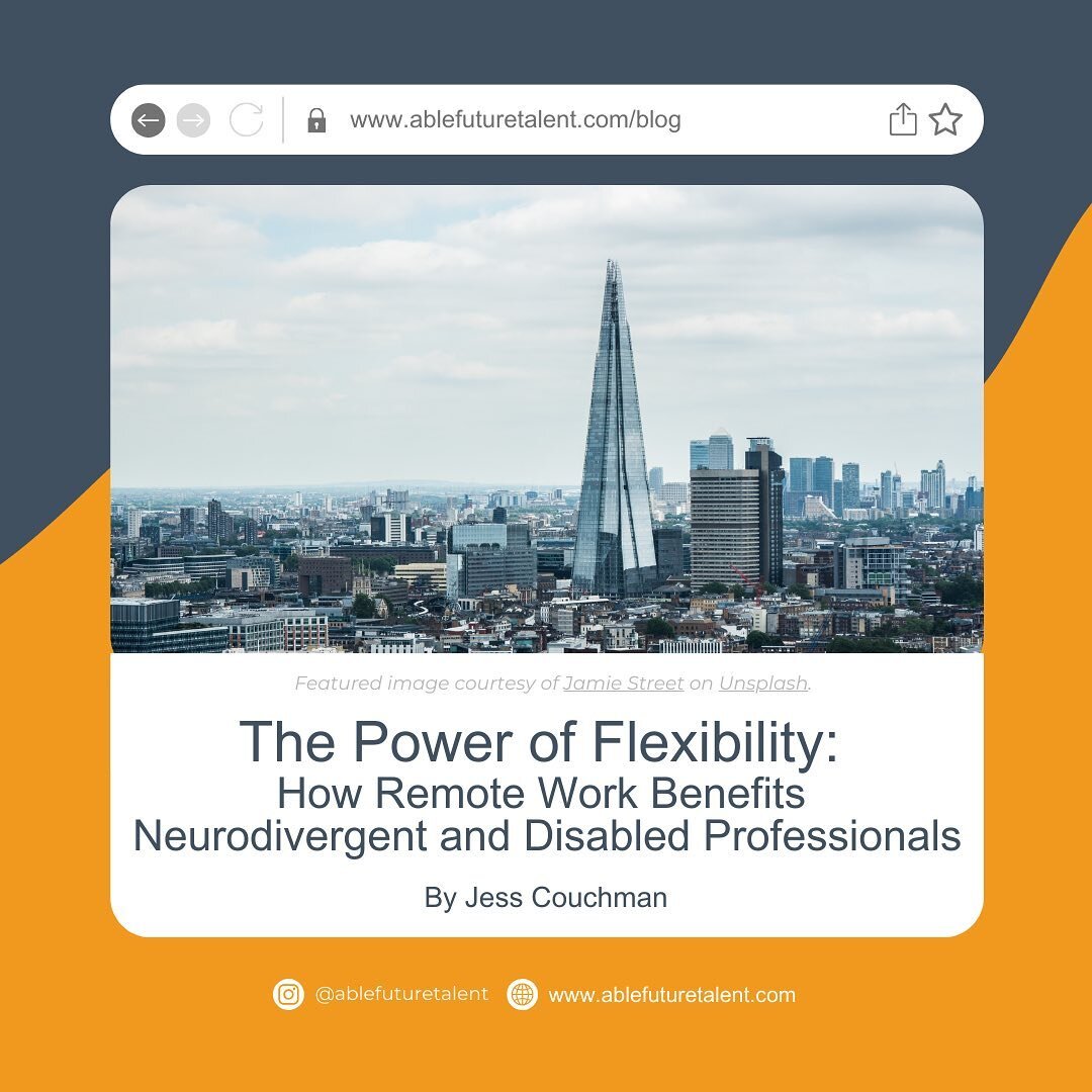 📚 New Blog Alert: The Power of Flexibility 📚

Dive into our latest blog post written by the Able Ambassador, Jess Couchman.

In recent years, the rise of remote work has revolutionised the way we approach employment. While it has brought about nume