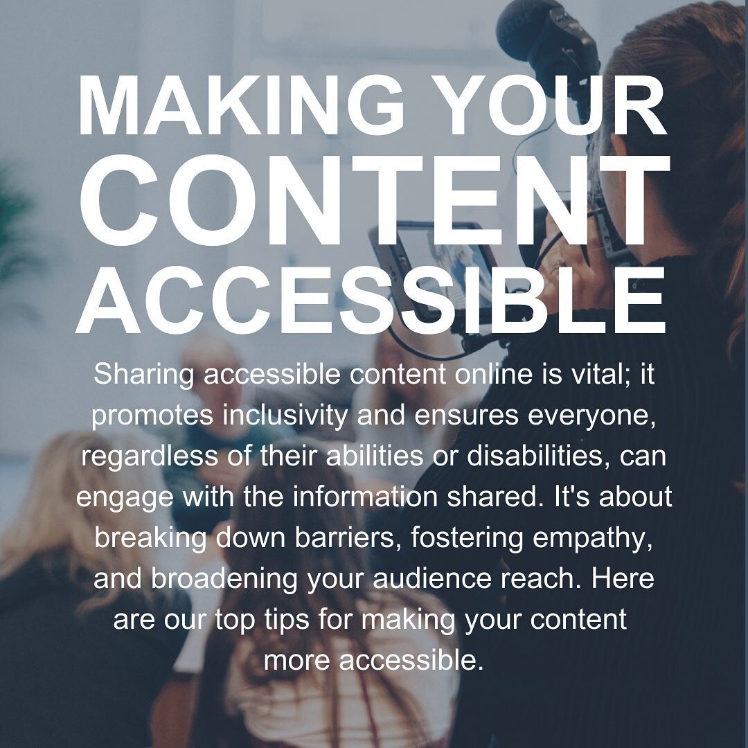 🌍 Making Your Content More Accessible 🌍

Creating content on Instagram that&rsquo;s accessible to all is a must! Here are our top tips to make your social media content more inclusive:

1. Choose easy-to-read fonts with good contrast between text a