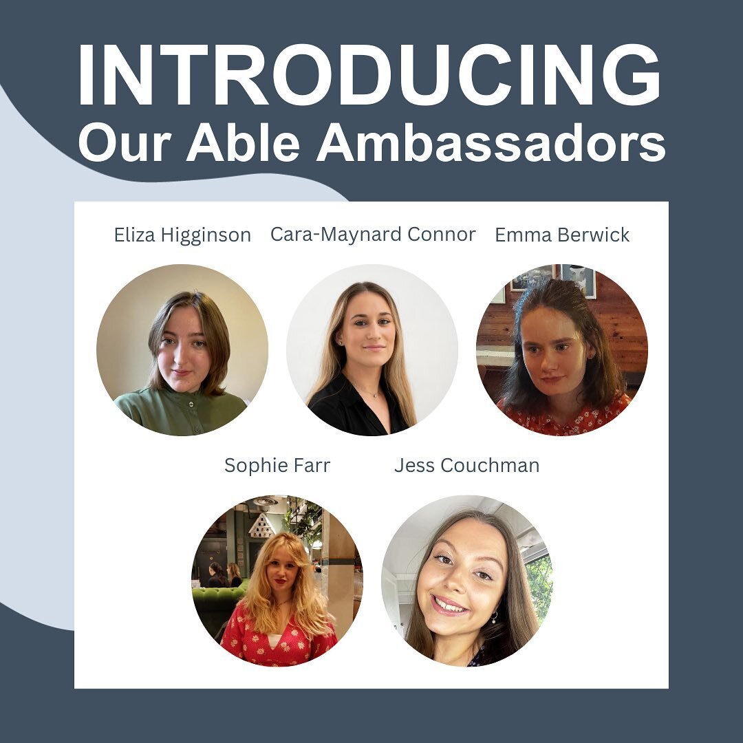 🌟 Meet Our New Ambassadors! 🌟

We are thrilled to introduce you to the incredible minds joining our mission of empowerment and inclusivity. Say hello to Eliza, Cara, Emma, Sophie, and Jess &ndash; our dynamic team of Able Ambassadors.

Each of them