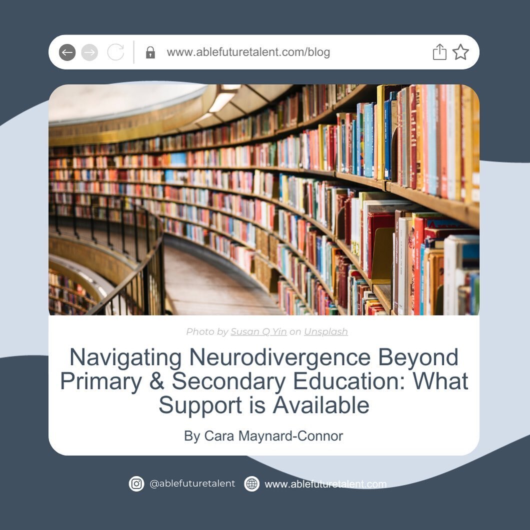 📚 New Blog Alert: Navigating Neurodivergence 📚

Dive into our latest blog post written by the Able Ambassador, Cara Maynard-Connor.

Finding out you are neurodivergent can cause many internal feelings - clarification, resolution, relief, and, for s