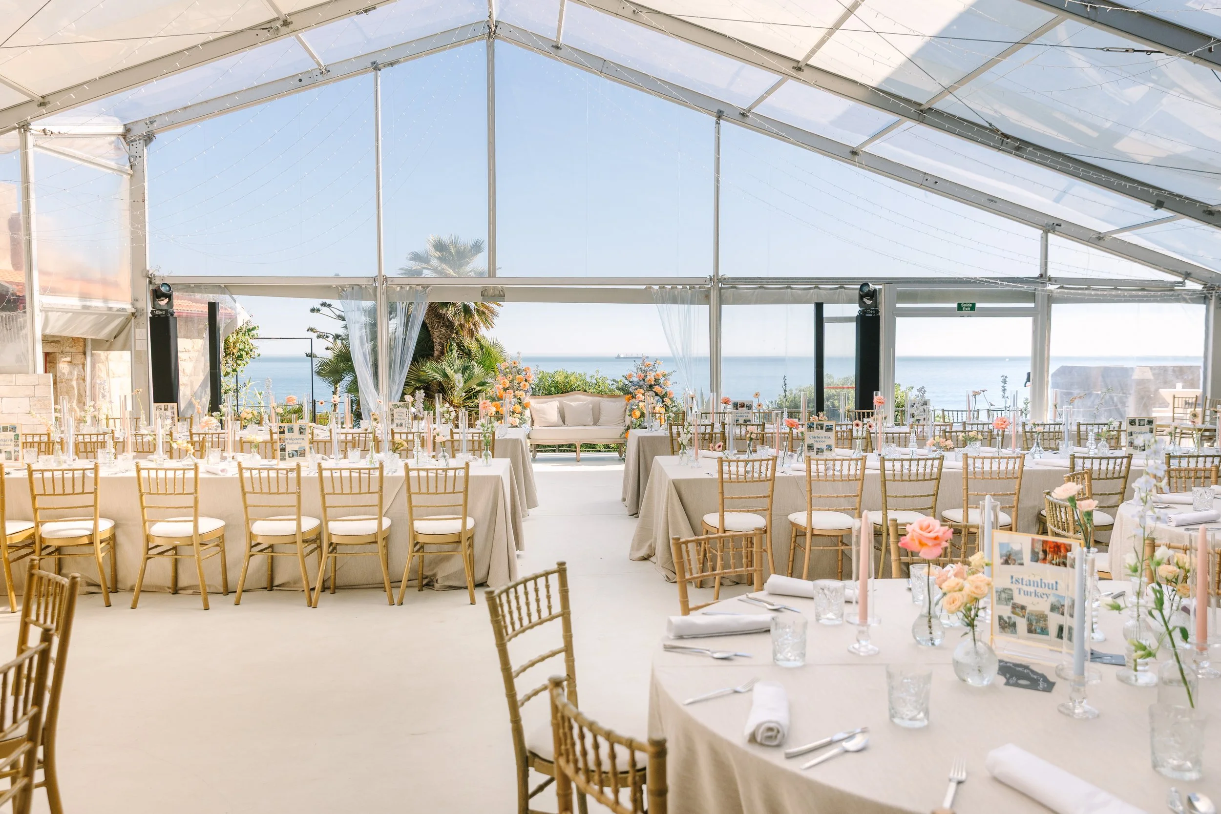 Mandap and floral decorations for an indian wedding in Sintra Portugal