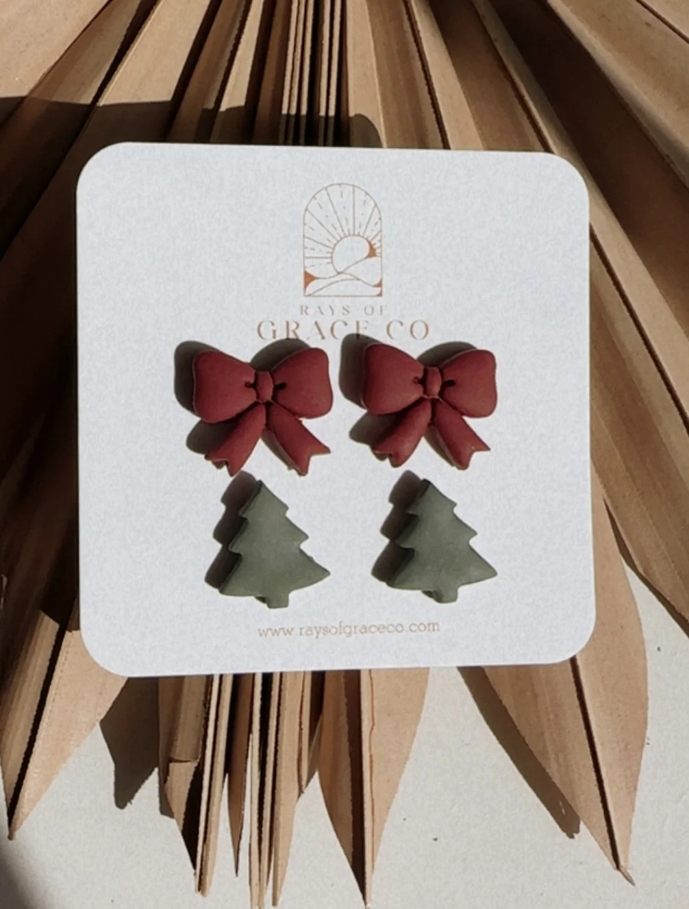 Bow & Christmas Tree Studs