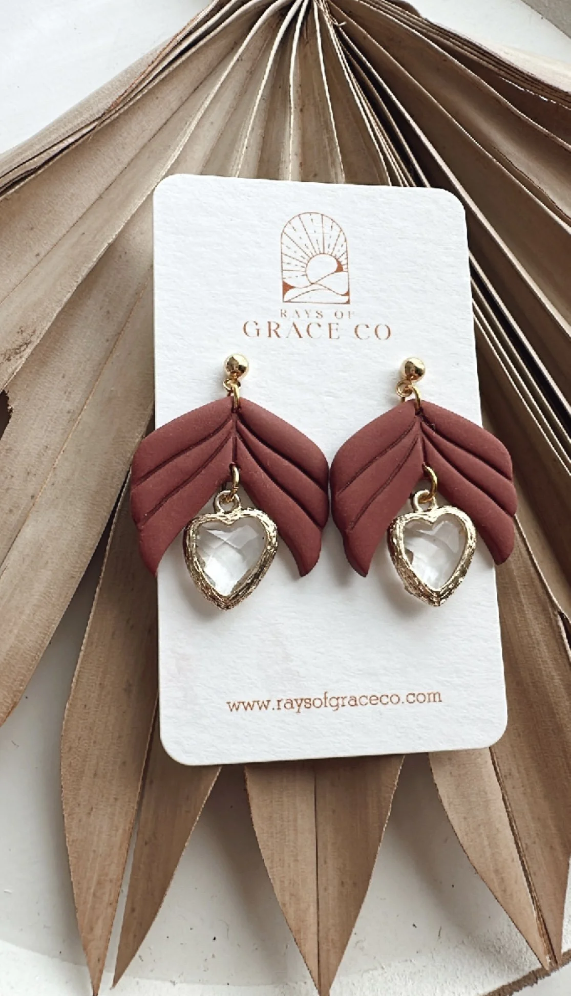 Heart Dangle Earring - Velvet Red