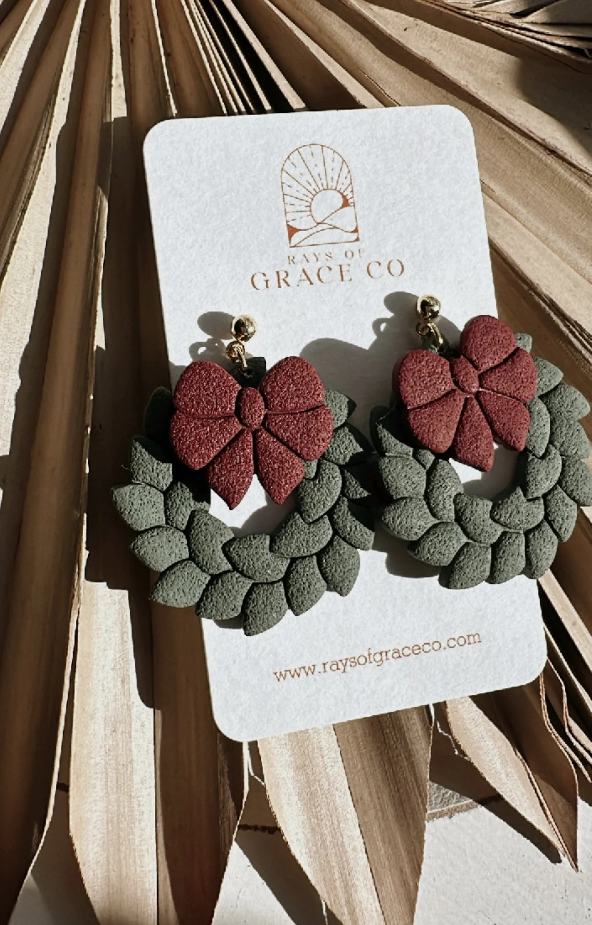 Large Christmas Wreath Earrings