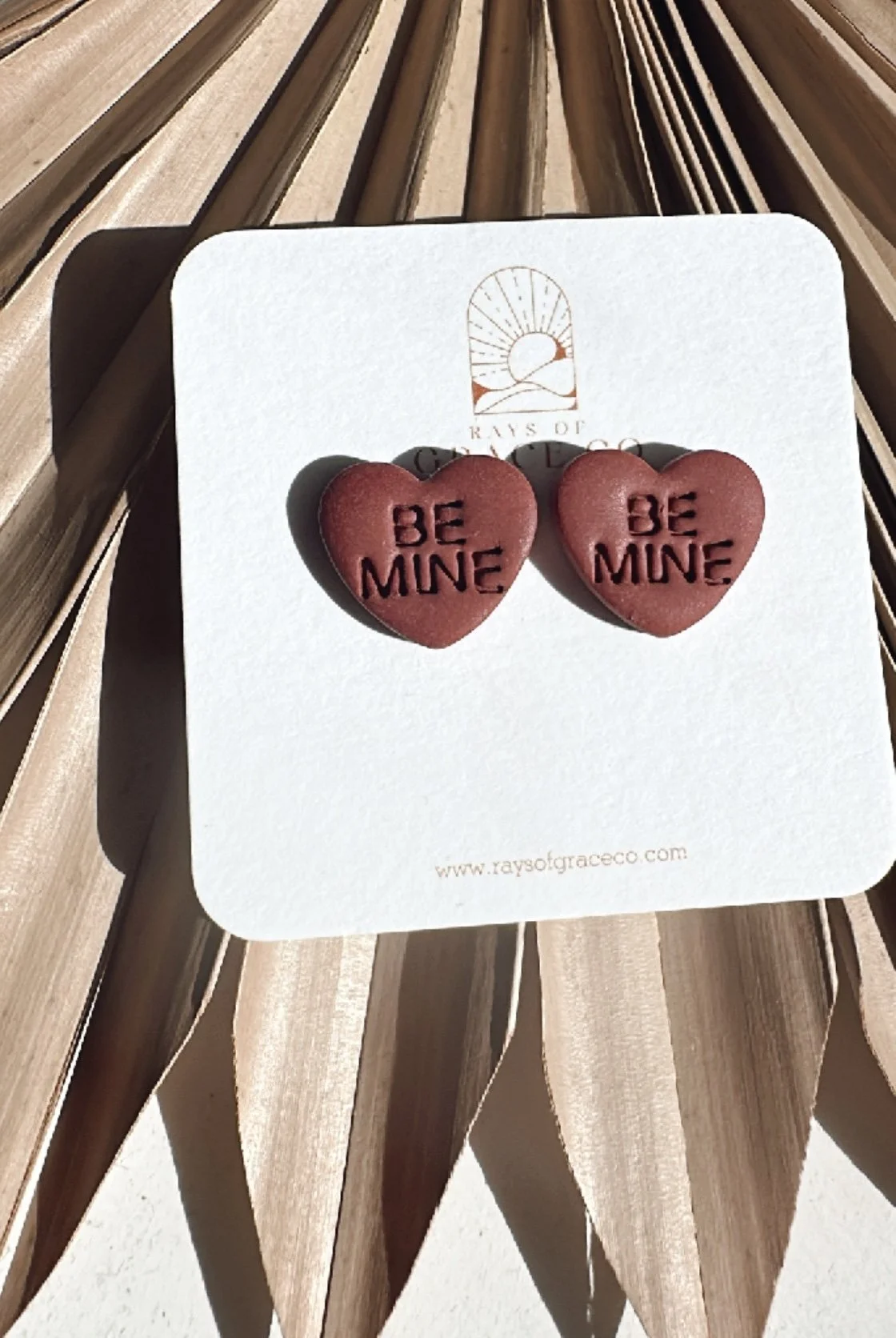 Be Mine - Conversation Heart Stud - Velvet Red