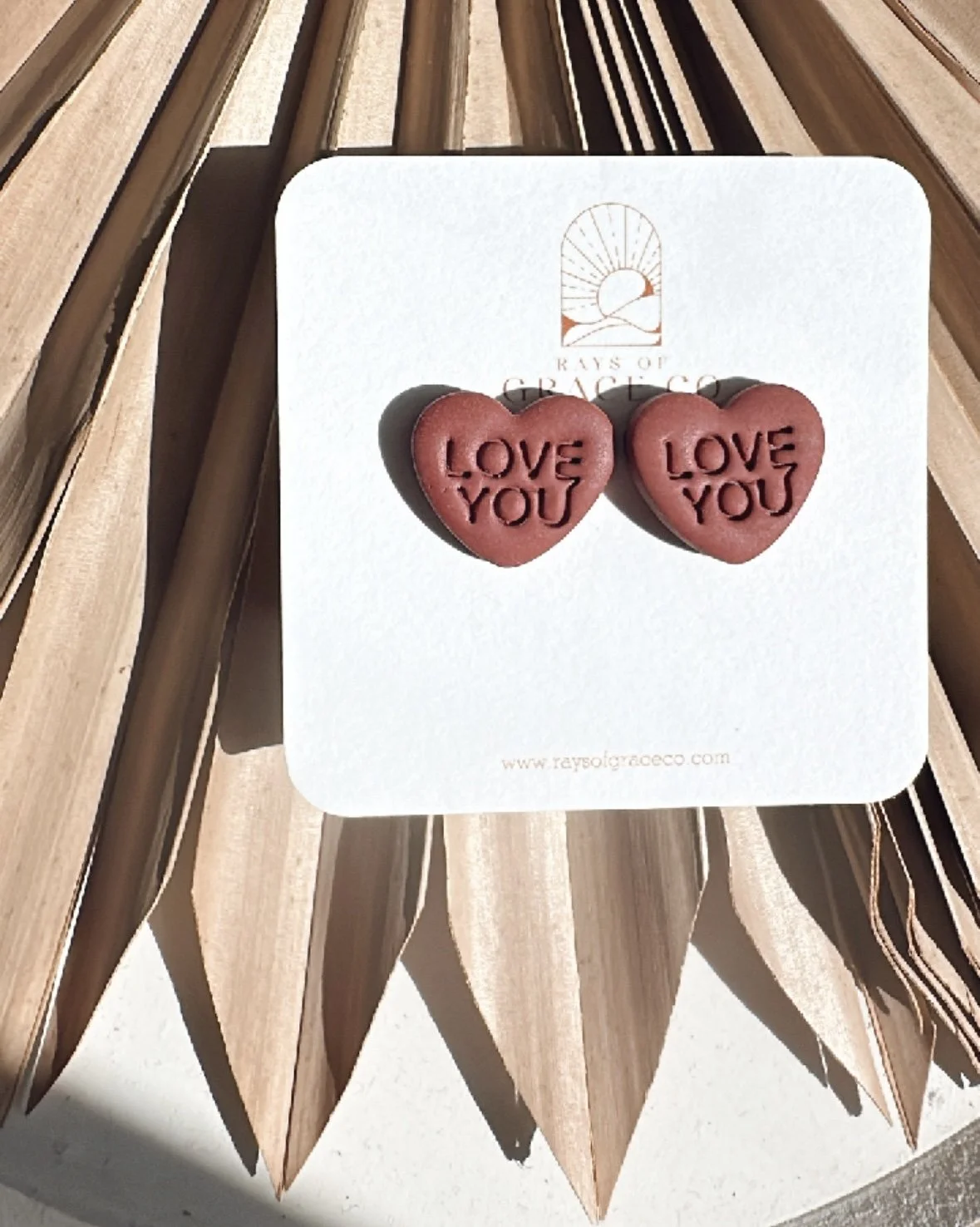 Love You - Conversation Heart Stud - Velvet Red