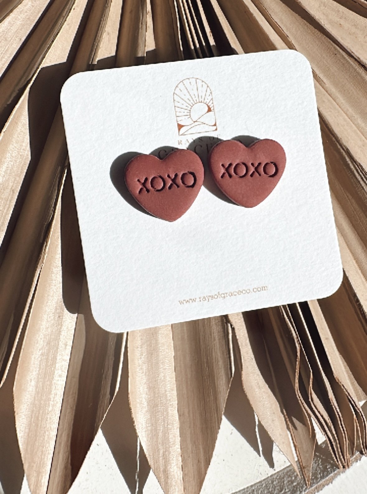 Xoxo - Conversation Heart Stud - Velvet Red