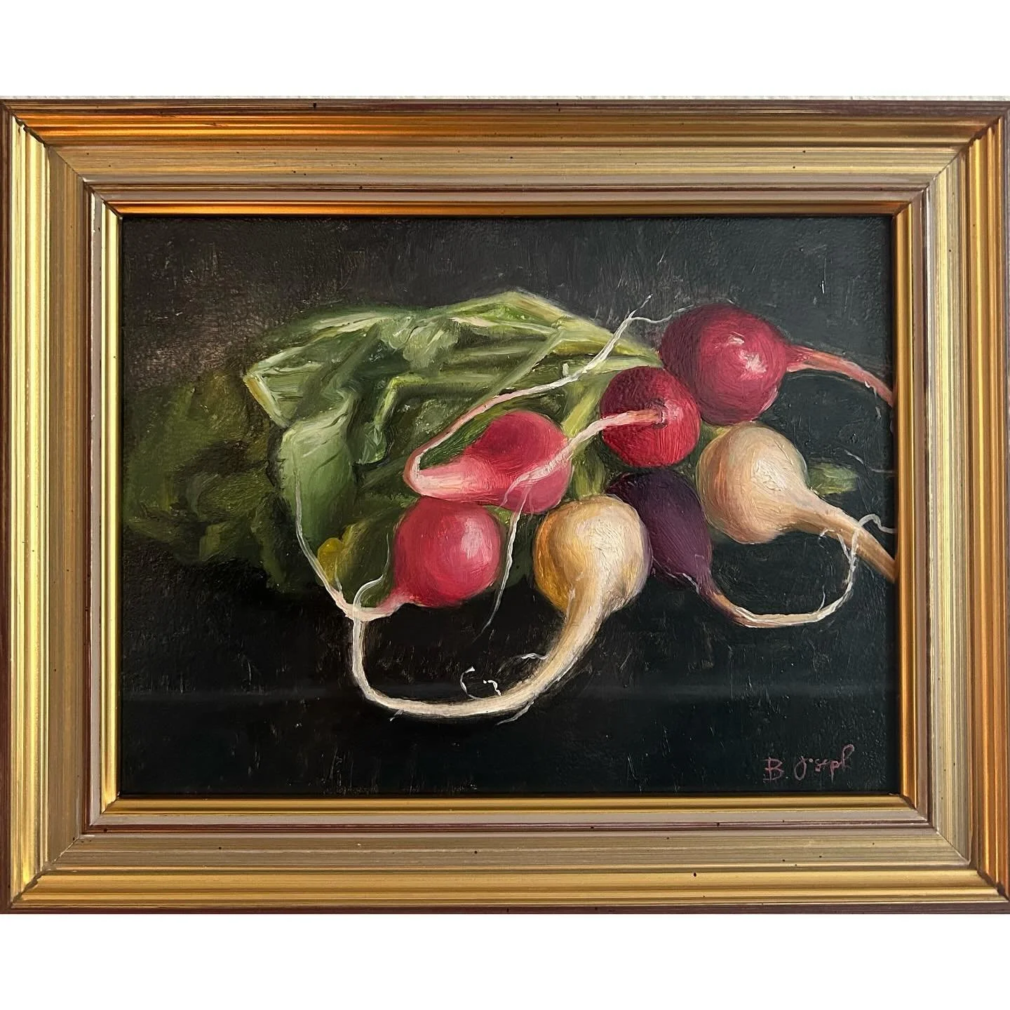 All my available studies have been added to my website! They&rsquo;re framed and ready to be placed in a cozy nook. Shop this study of Easter egg radishes and others on my site. 🕊️