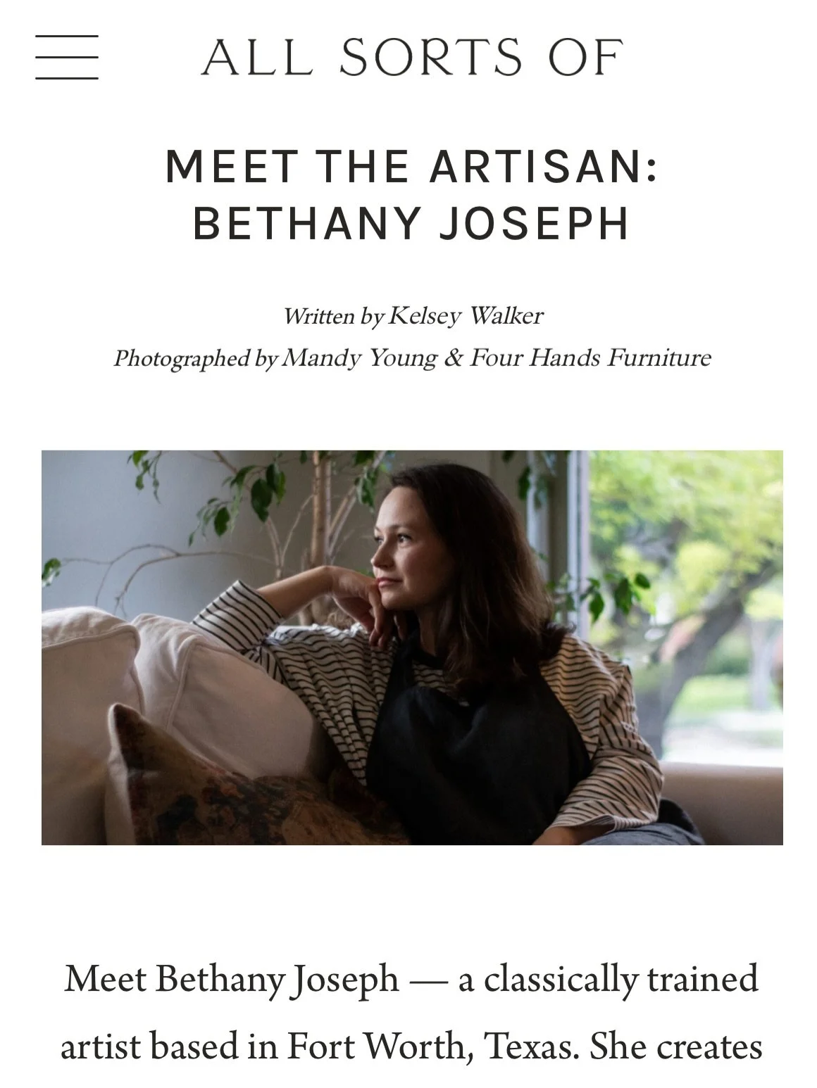Had the great privilege to talk with my friends at @all.sorts.of with @shoppeamberinteriors. They hold a special place in my heart as Shoppe found me 3 years ago and gave me a chance 💕 
You can find the article on All Sorts Of blog and you can shop 