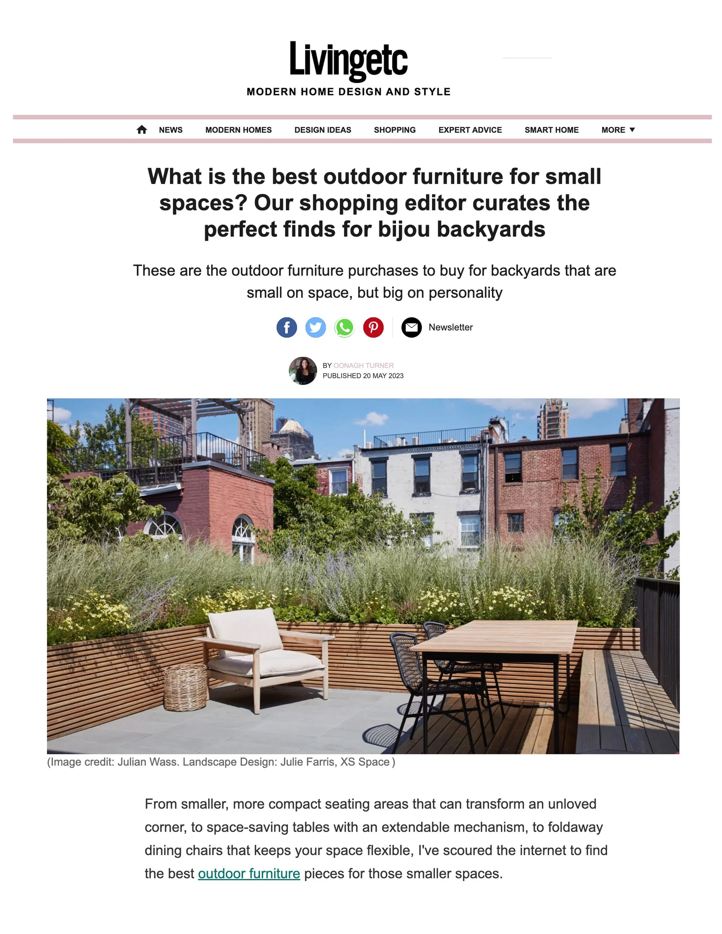 Livingetc--Best Outdoor Furniture for Small Spaces