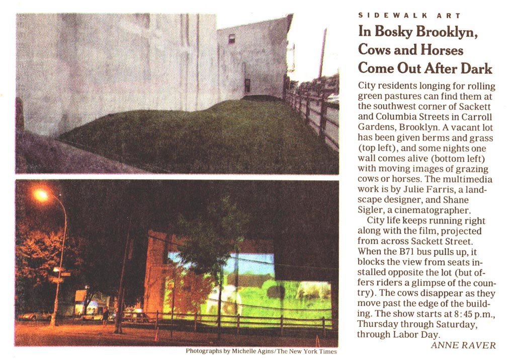 NYT features Temporary Landscape: A pasture for an Urban Space