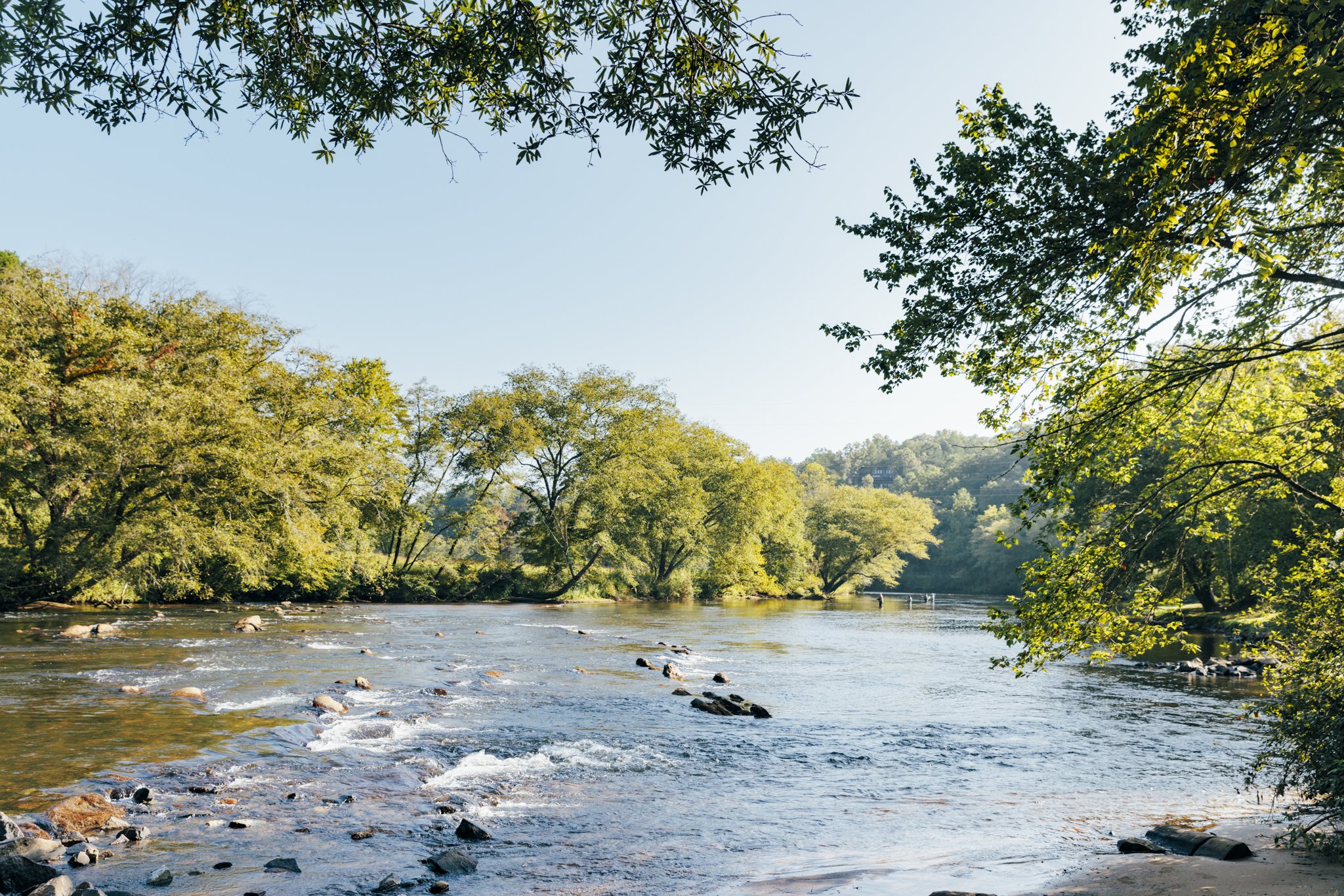 Trout fishing on the Toccoa River near Blue Ridge, Georgia