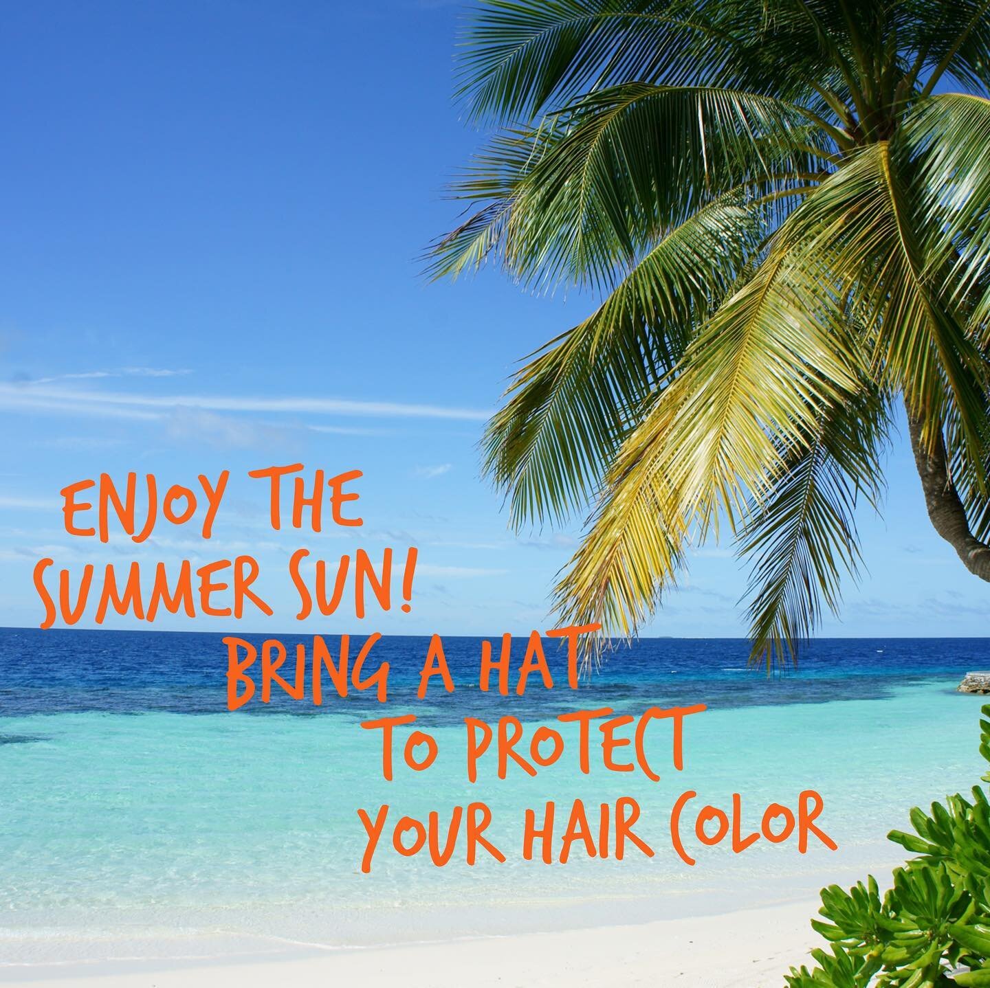 Enjoy your summer! Moderate sun exposure to your hair color! #kathygalotticolor #askkathy #askkathyseries #hairmasks #haircare #haircareroutine 
#nyc #nyccolorist #blonde #brunette #redhead #saltandpepper #highlights #lowlights #haircolor #haircolorc