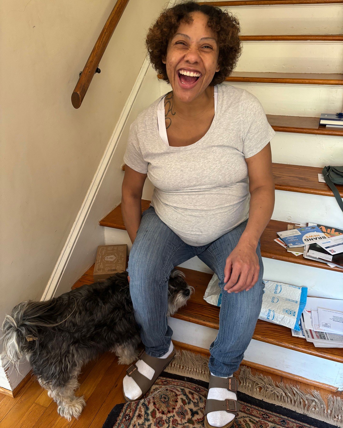 Doing this work is hard and often heartbreaking. BUT there are also days like today. Days when a (40 week!) pregnant mother is released from jail, gets to sit in your house, and pet your dog. This mother will be receiving the pre natal care and suppo