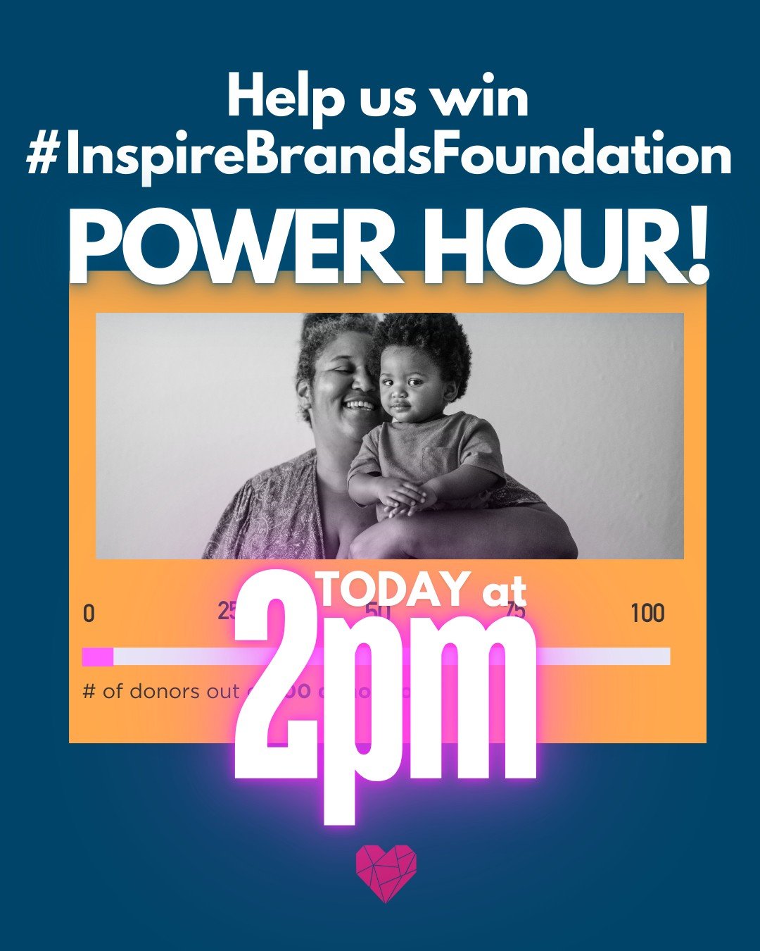 IT'S #GIVINGTUESDAY

We're going for 100 donations today!

Remember: 2 PM Power Hour = our chance to win $500

Even $5 counts. Set your alarm ⏰

Link in bio to give NOW or at 2 PM

#GivingTuesday #MotherhoodBeyondBars #PowerHour