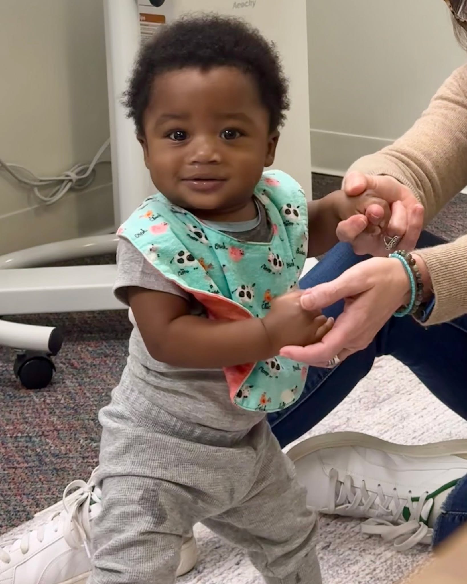 Office visitor alert! 💗 We loved having this little guy stop by with his mom this week. He's thisclose to taking his first steps, and we're already cheering him on. Moments like these are what it's all about.