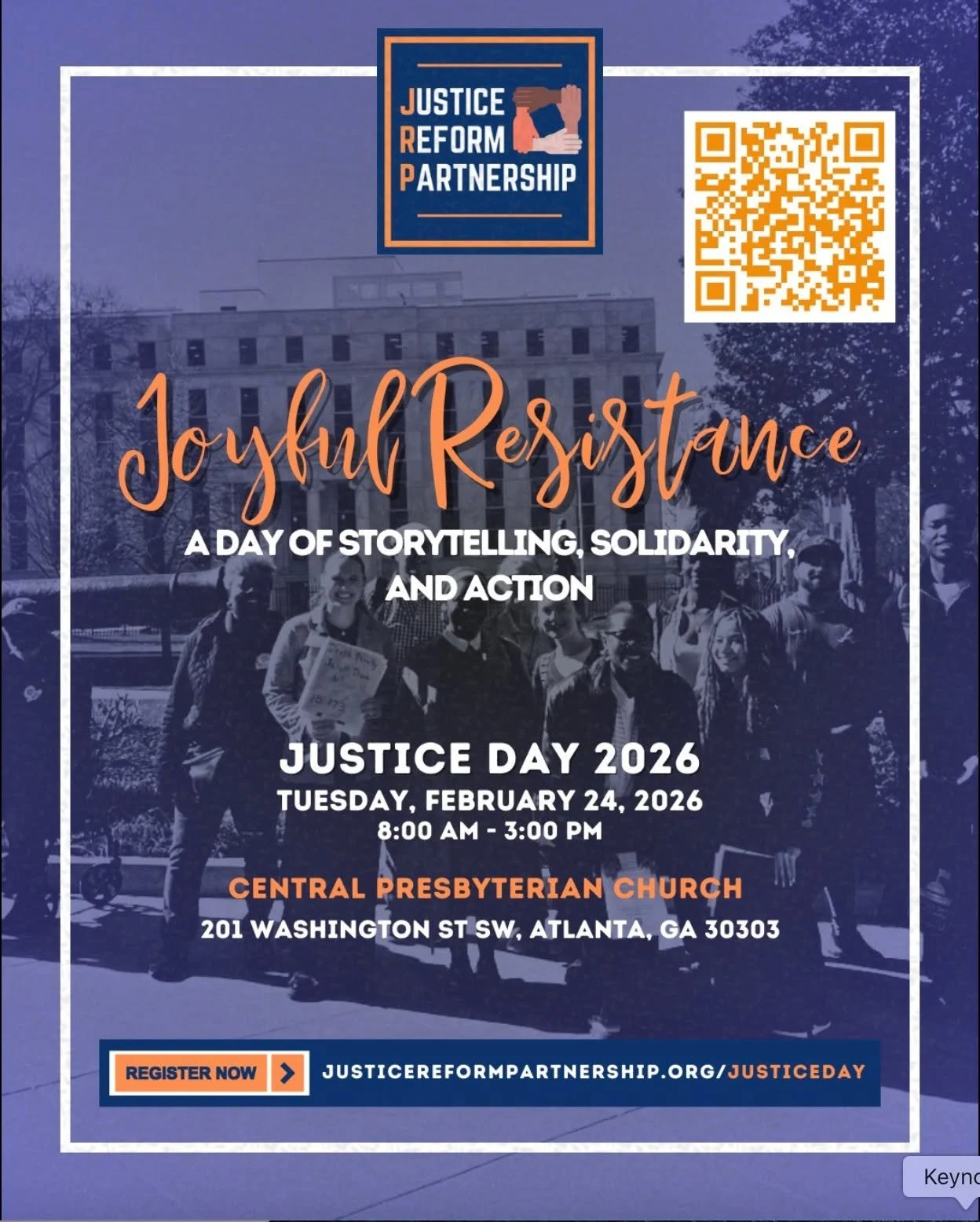 Join us for Justice Day at the Capitol on February 24th! 

This year's theme is "Joyful Resistance: A Day of Storytelling, Solidarity, and Action"&mdash;honoring the power of community and collective advocacy.

This FREE event is open to an