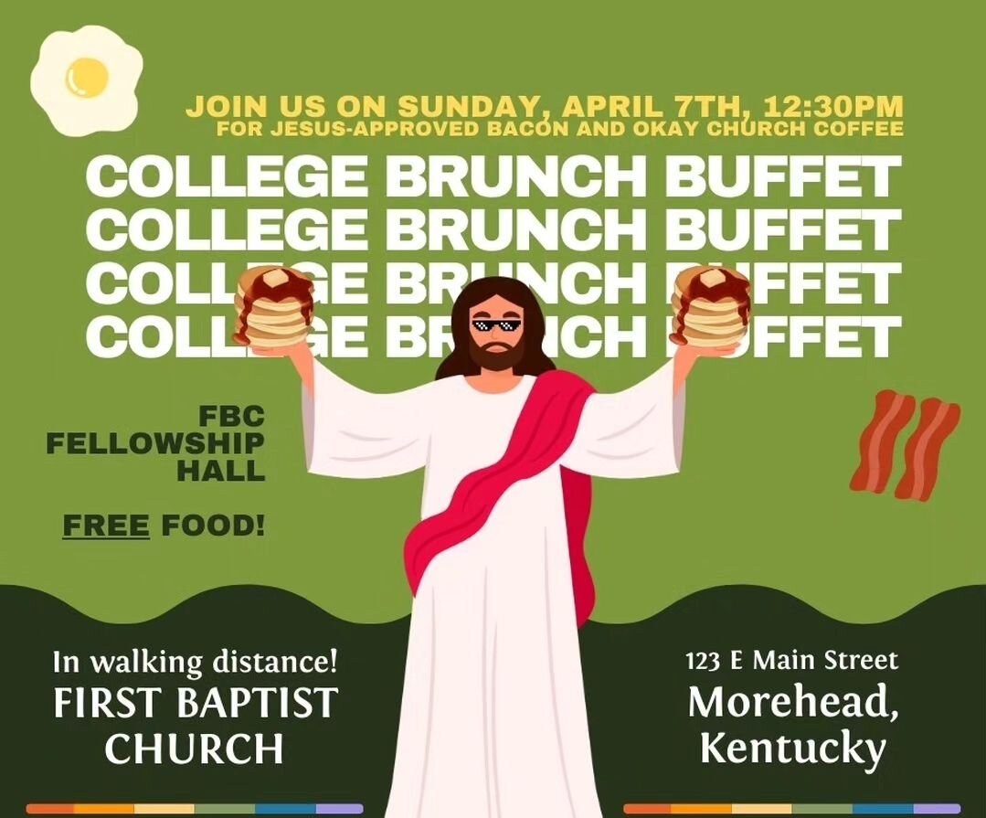 Don't forget.

Free food, y'all. It's Jesus approved (sorta).