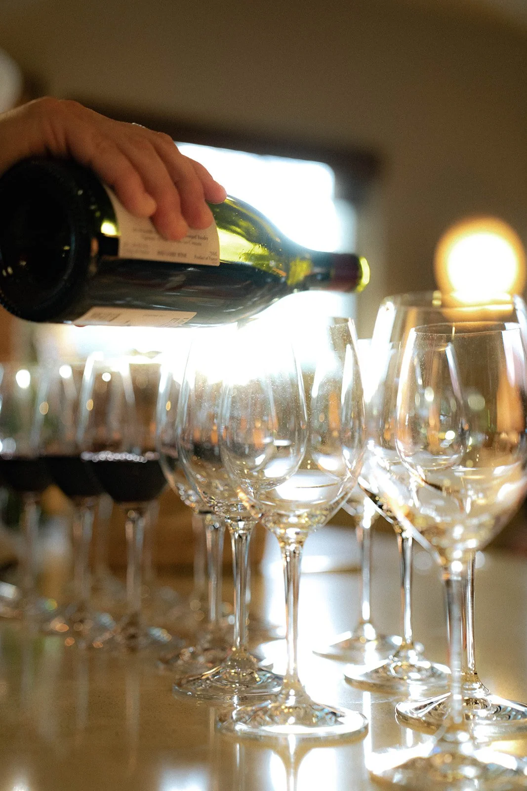 Wine pouring at Isla Wine Tasting